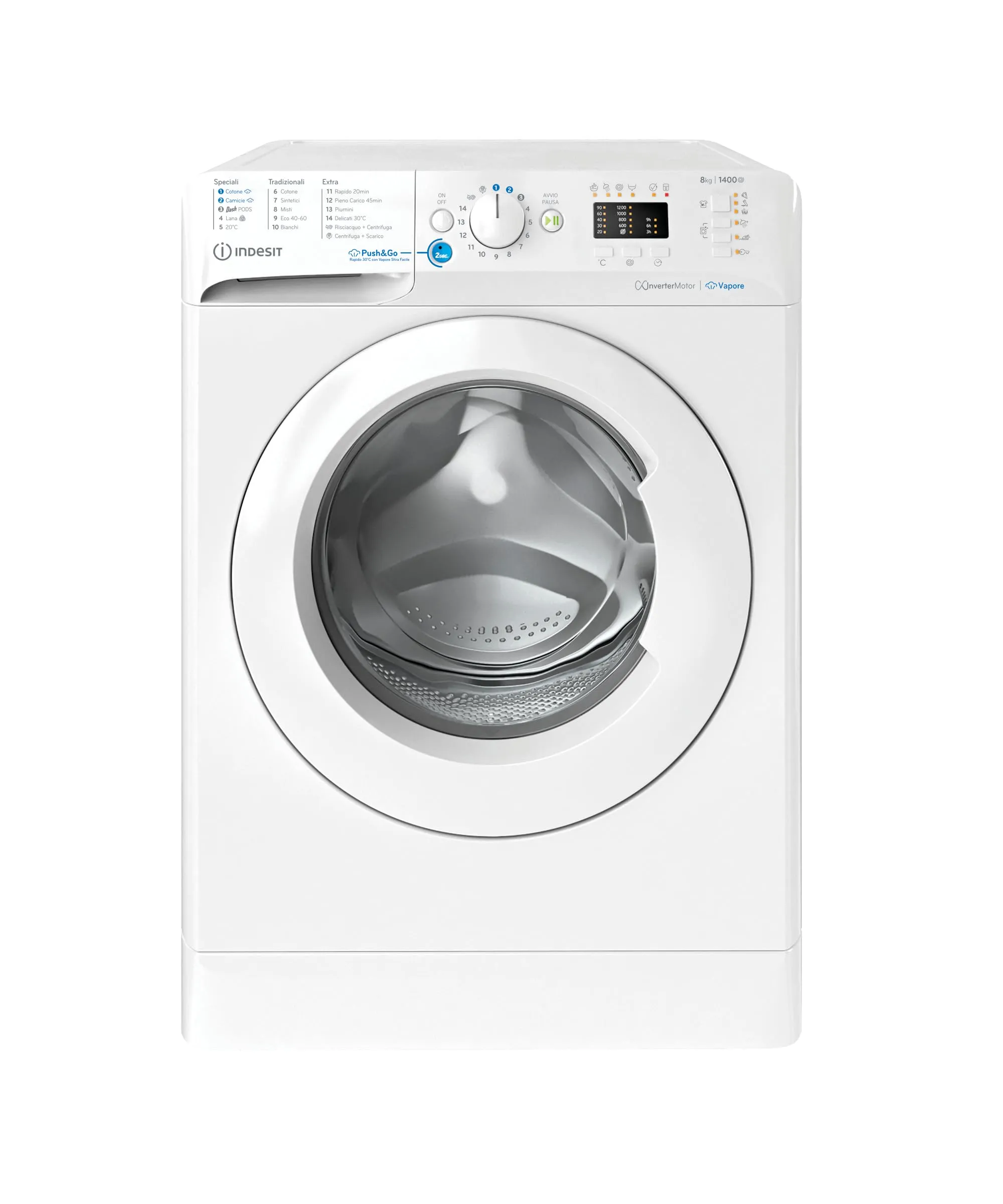 Indesit BWA 81496X WV IT Lavatrice 8 Kg Carica Frontale 1400 Giri/min Classe A Ciclo PODS Vapore - immagine 1