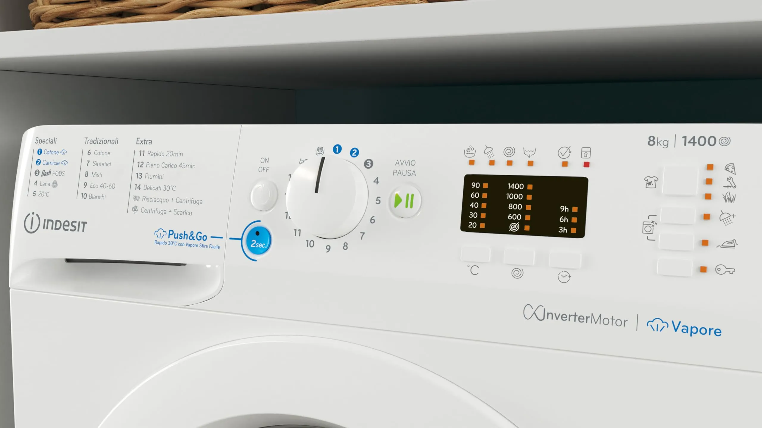 Indesit BWA 81496X WV IT Lavatrice 8 Kg Carica Frontale 1400 Giri/min Classe A Ciclo PODS Vapore - immagine 2