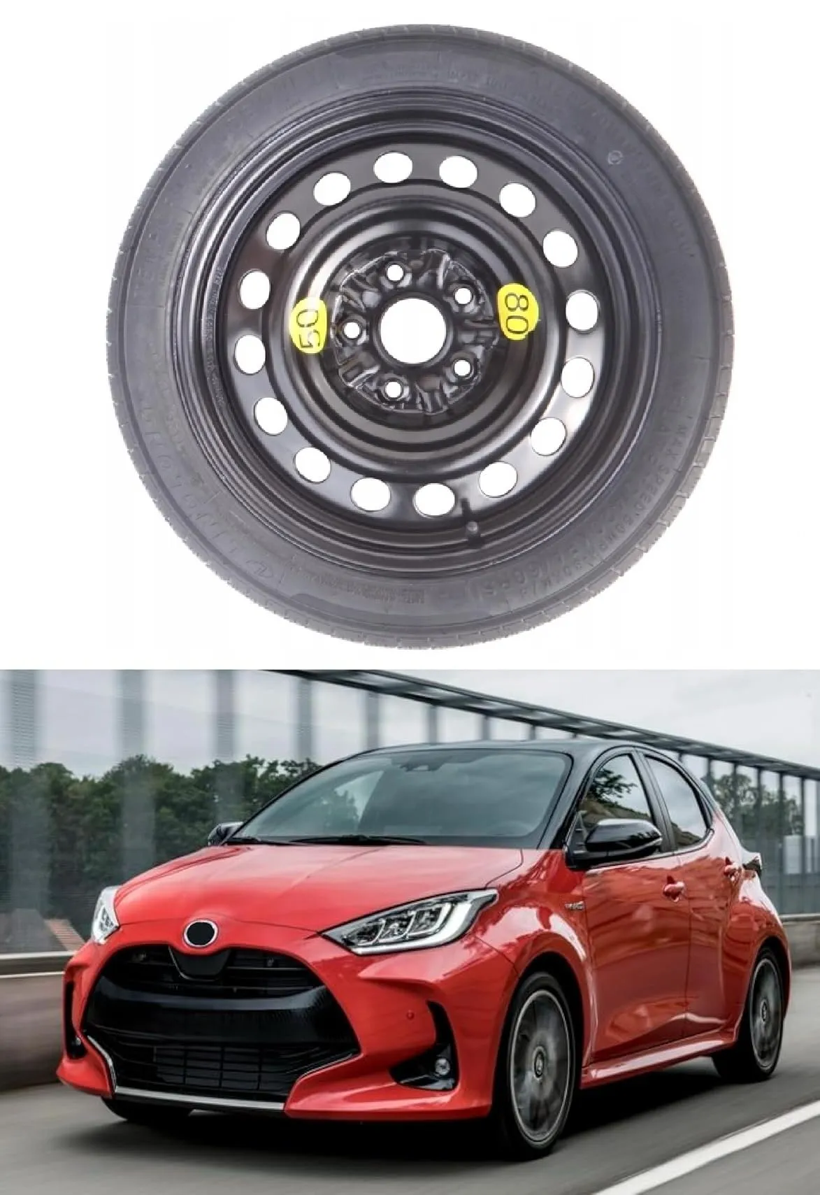D'ANGELO 1988 Ruotino di Scorta 16" per Toyota Yaris 5 fori (2020>) 125/70 R16 - immagine 1