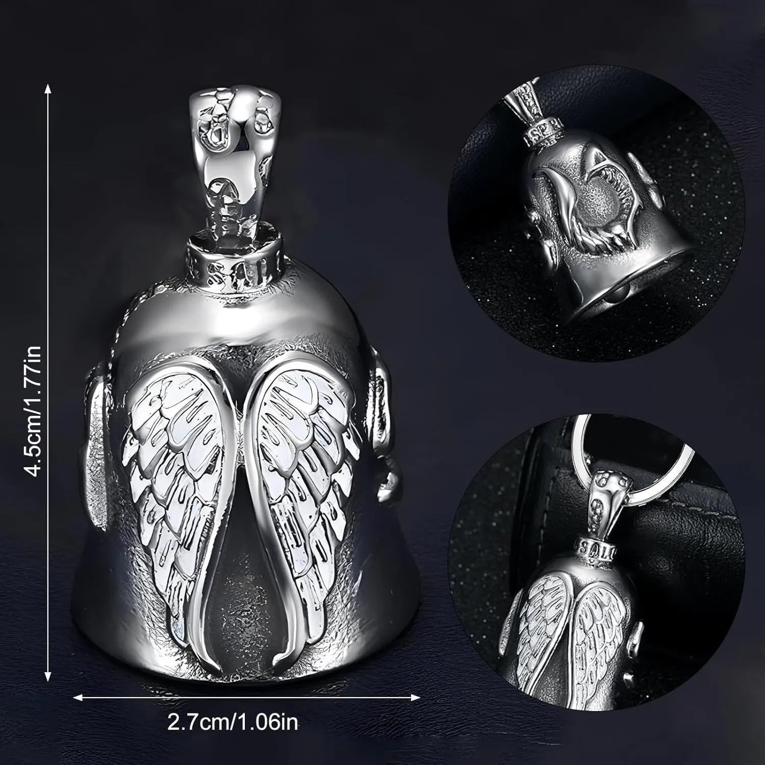 XNZMYN Portachiavi Guardian Bell Campanella Moto Rosso e Nero - immagine 2