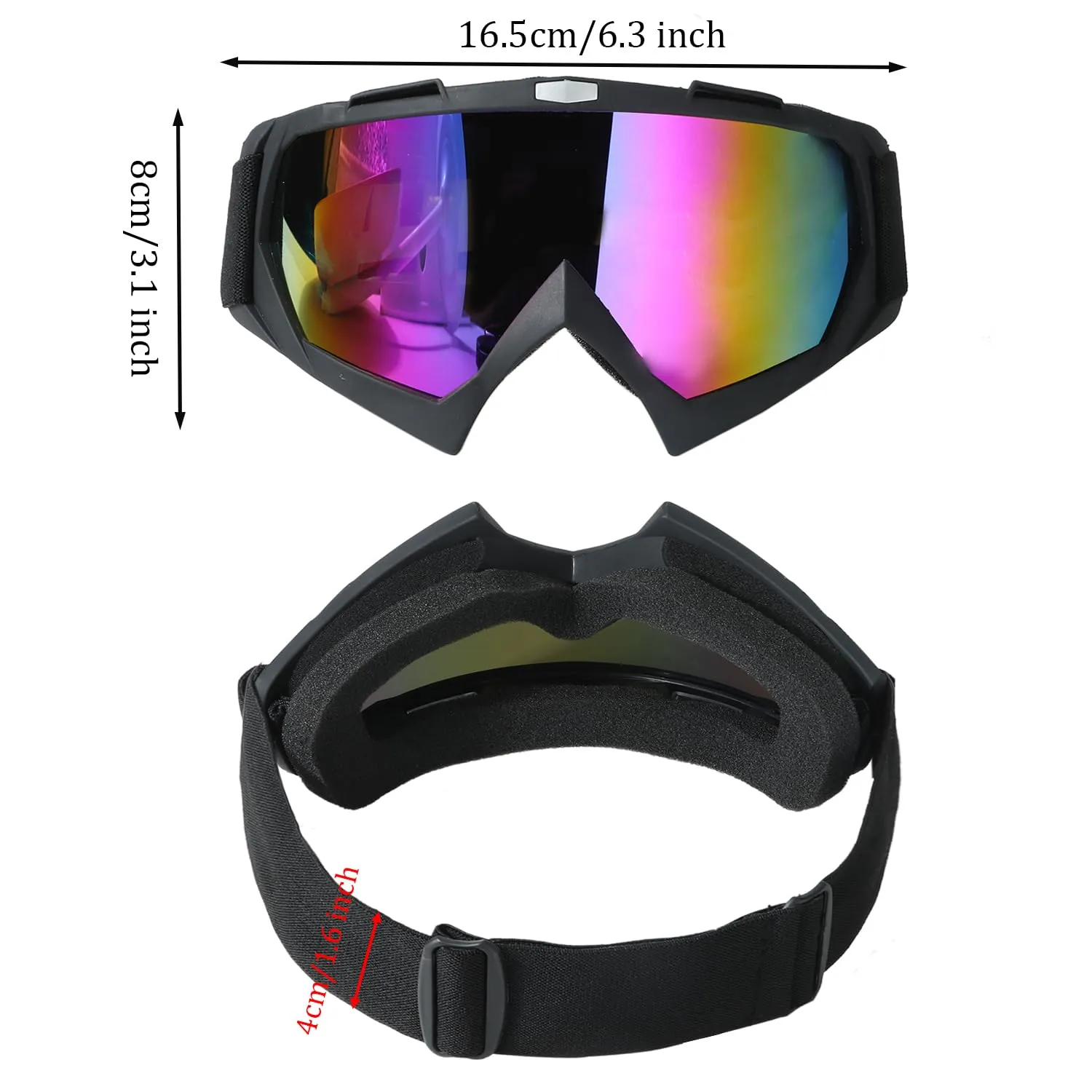 HO-SFSM Maschere da Sci e Occhiali da Moto, Trasparente, Taglia Unica - immagine 2