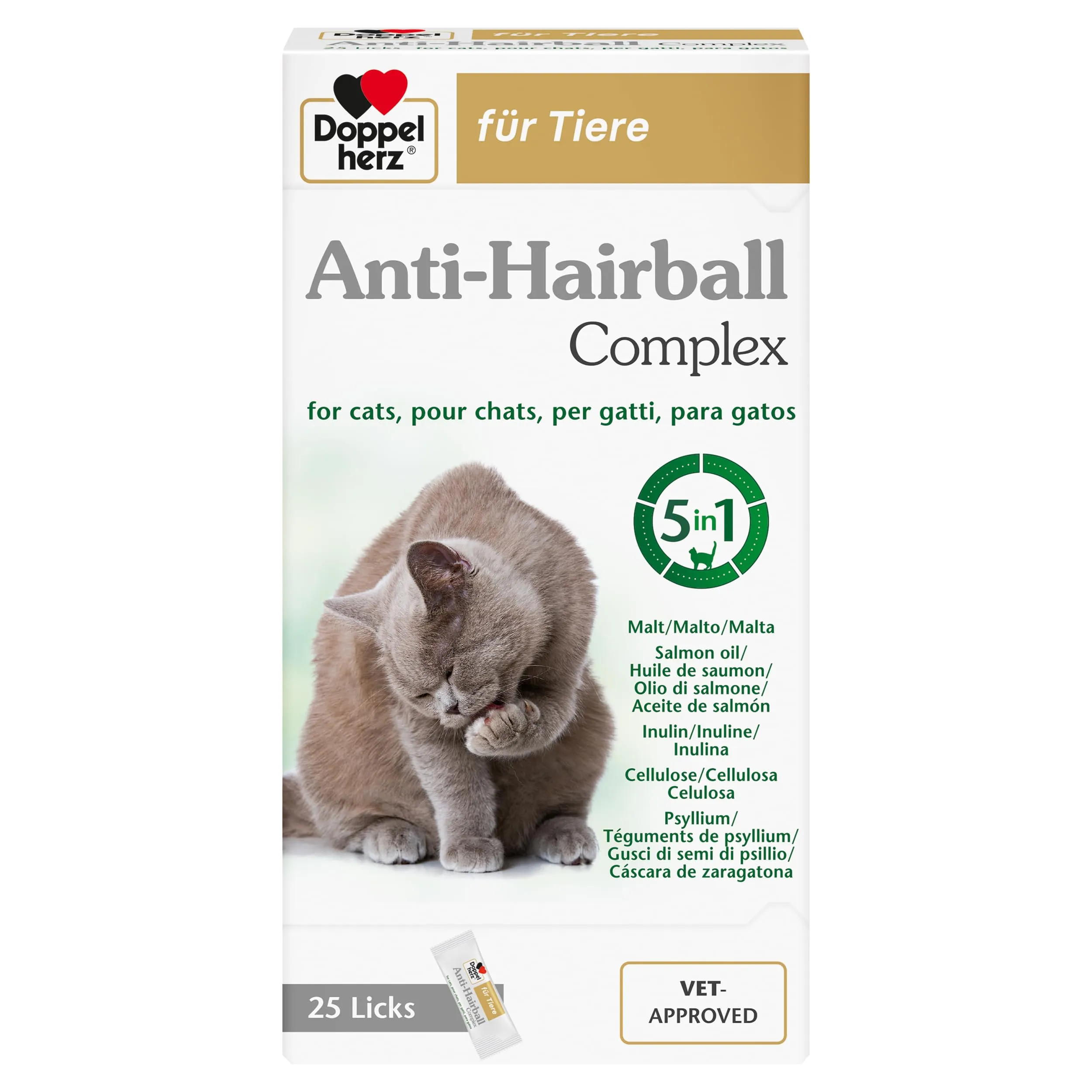 Doppelherz Complesso Anti Hairball per gatti, 25 snack cremosi - immagine 1