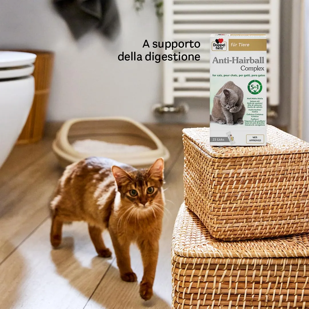 Doppelherz Complesso Anti Hairball per gatti, 25 snack cremosi - immagine 5