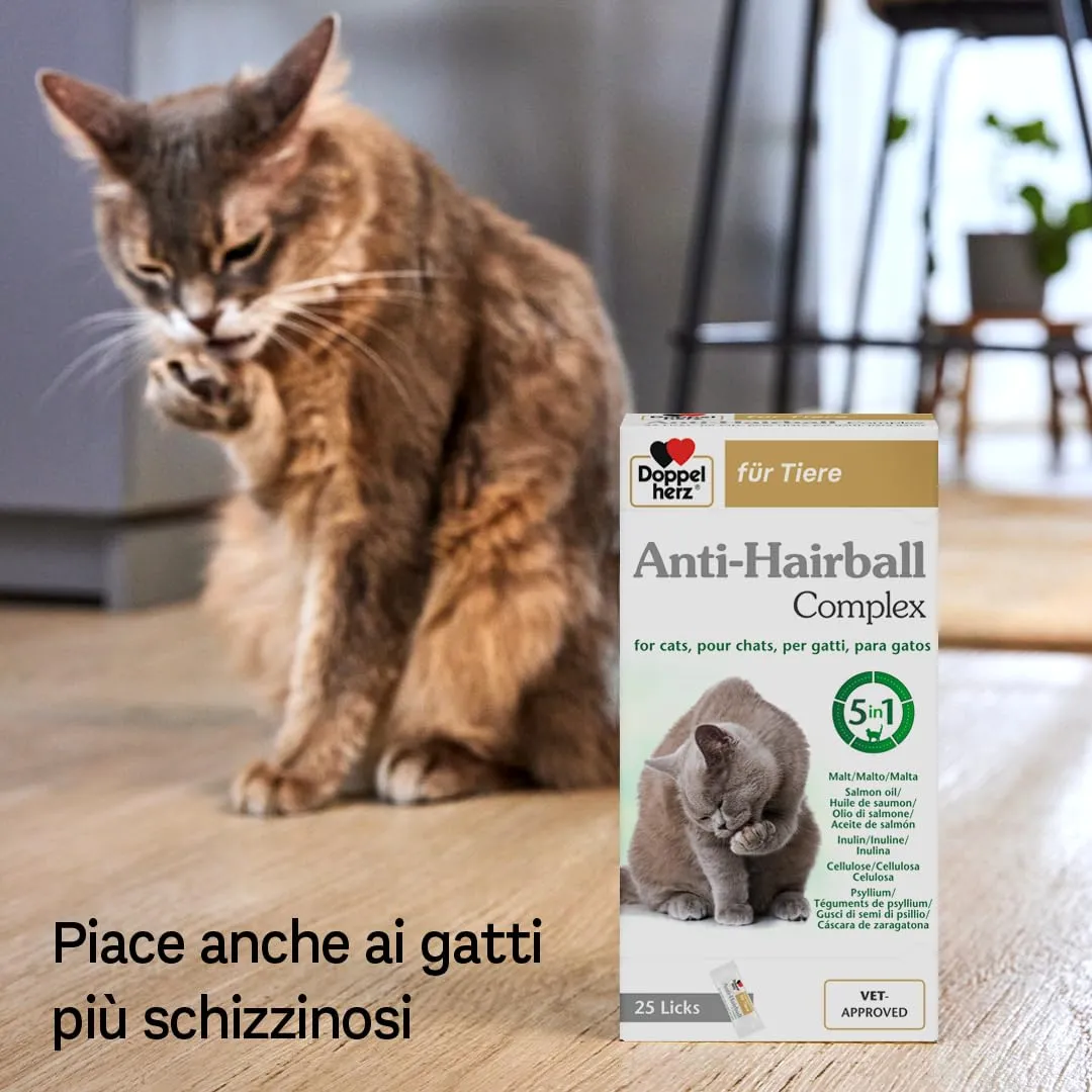 Doppelherz Complesso Anti Hairball per gatti, 25 snack cremosi - immagine 6