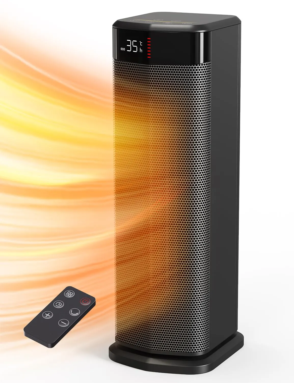 QEXREED Stufetta Elettrica 2000W PTC con Modalità ECO, DH-QN26A, Nero - immagine 1