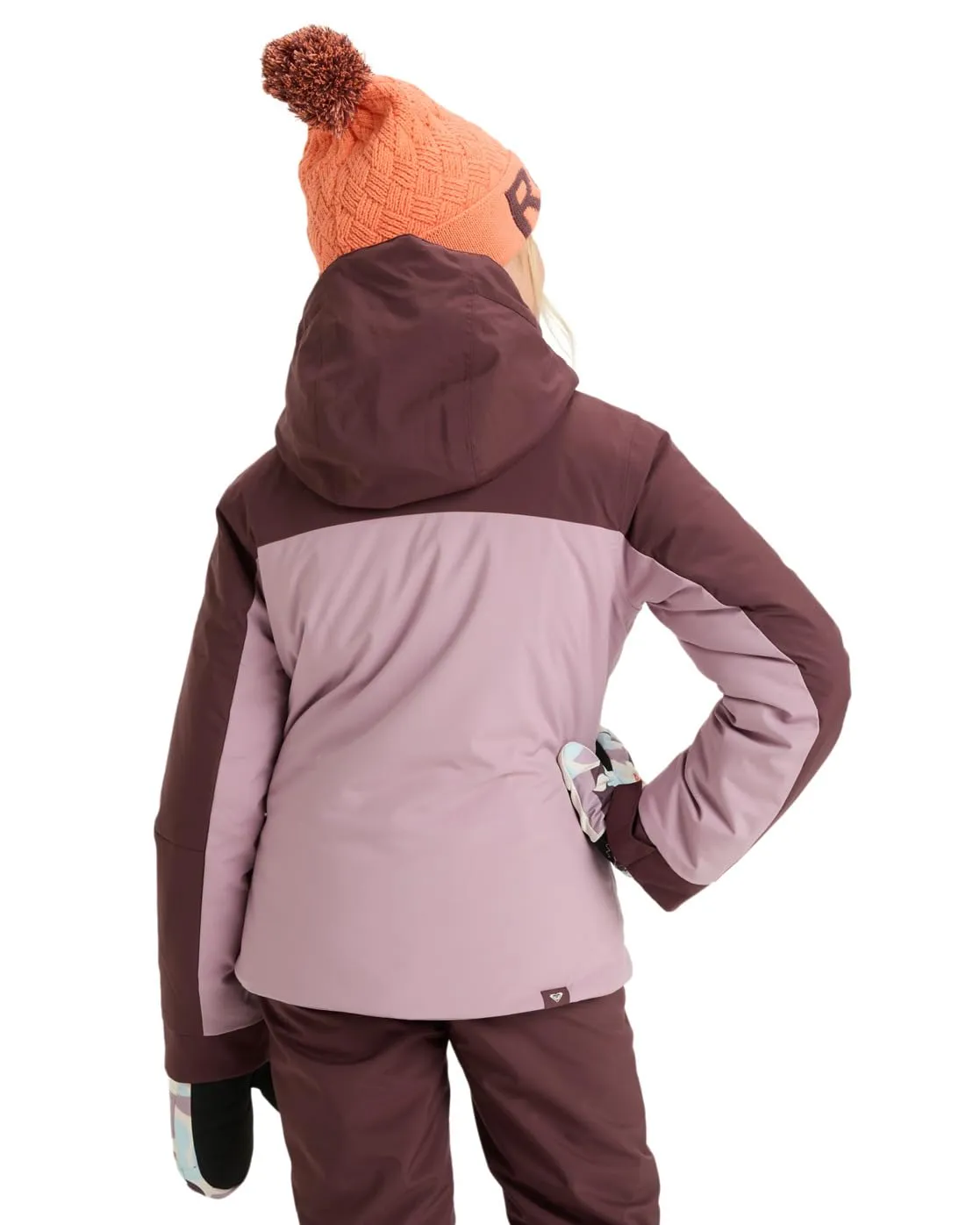 Roxy Free Jet Block Girl Snow Jacket - Rosa, 16 - immagine 2
