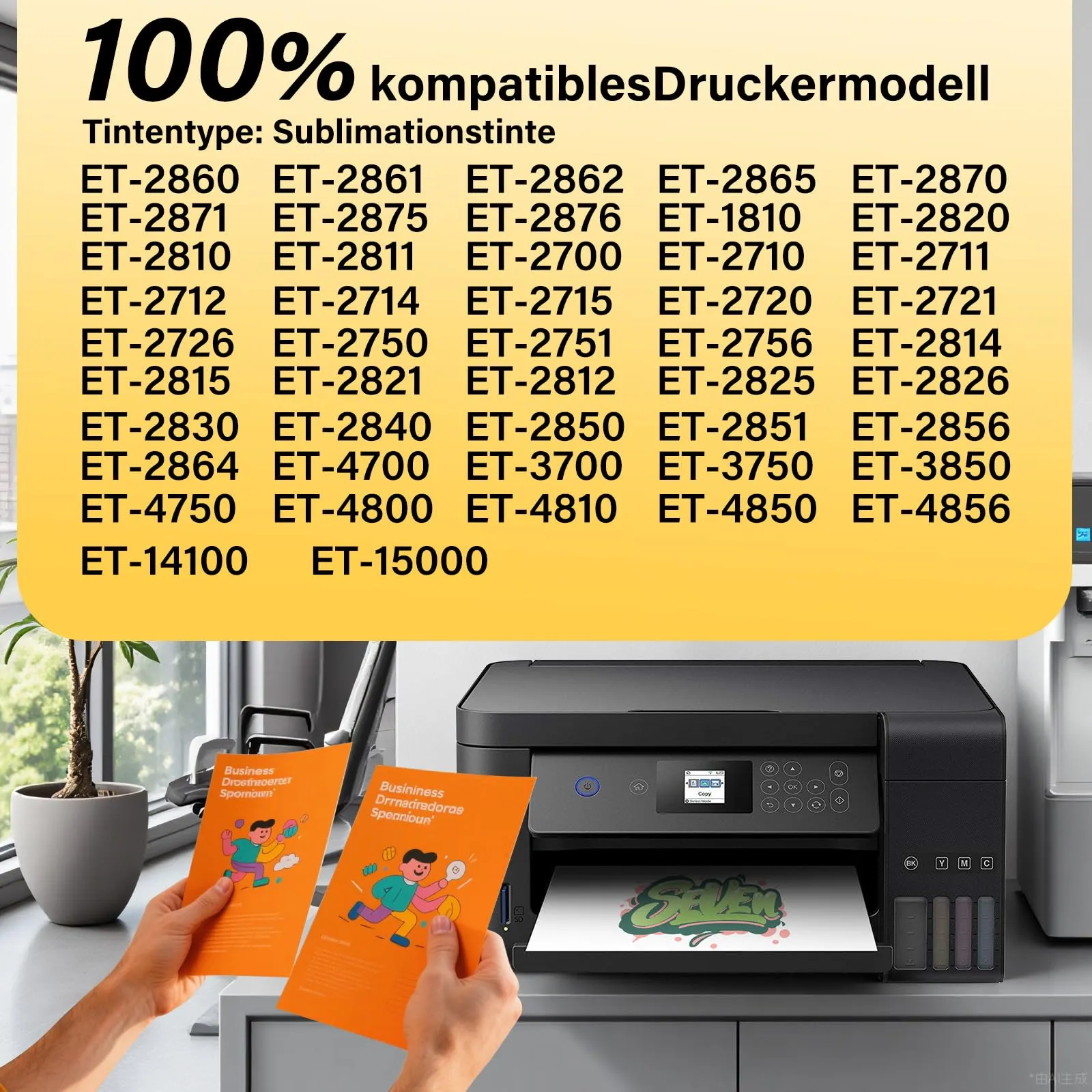 Osinkjet Inchiostro a sublimazione per Epson EcoTank ET-2876 ET-1810 ET-2826 ET-2861 ET-2870 ET-2871 ET-2865 ET-15000 ET-2810 ET-2856 - immagine 2
