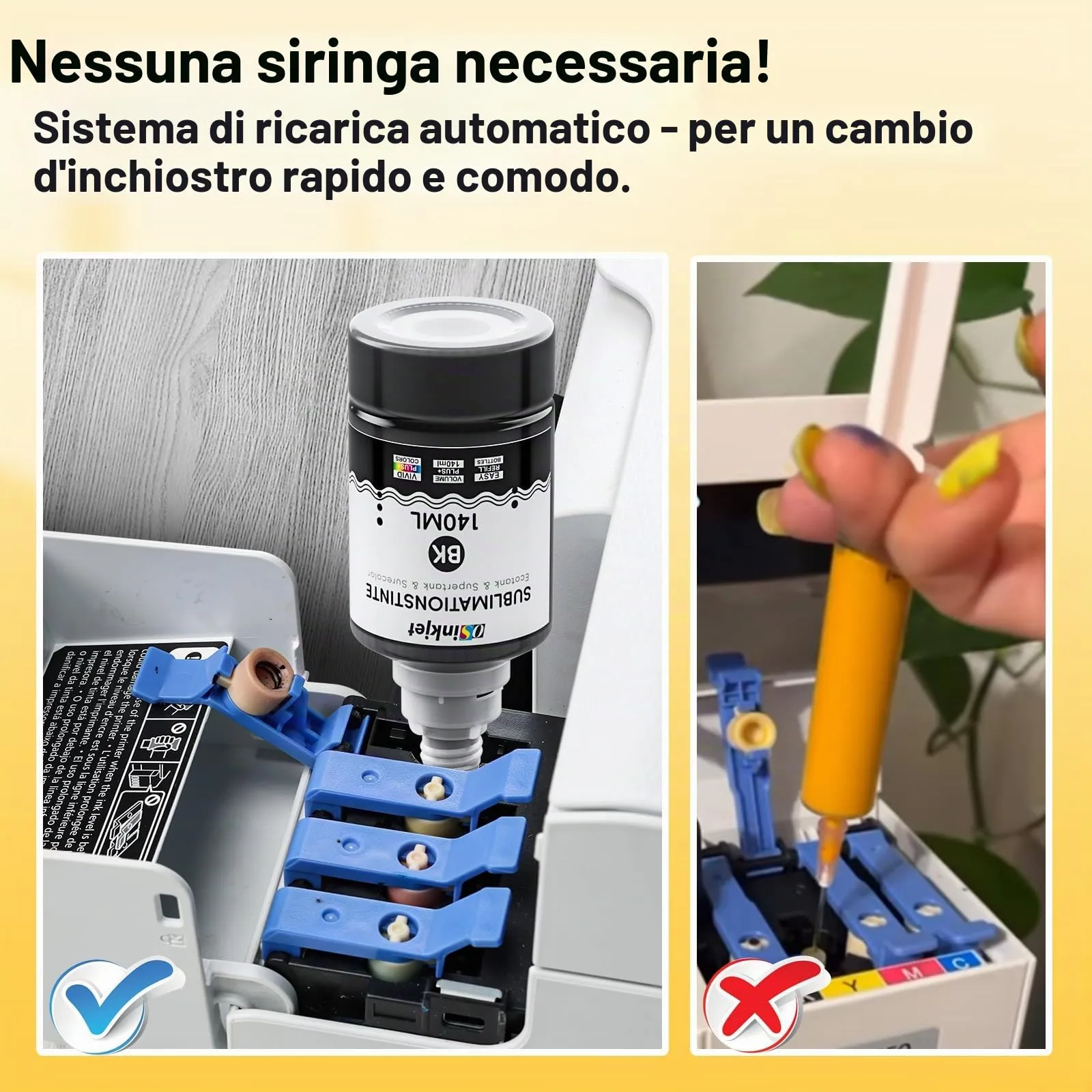 Osinkjet Inchiostro a sublimazione per Epson EcoTank ET-2876 ET-1810 ET-2826 ET-2861 ET-2870 ET-2871 ET-2865 ET-15000 ET-2810 ET-2856 - immagine 3