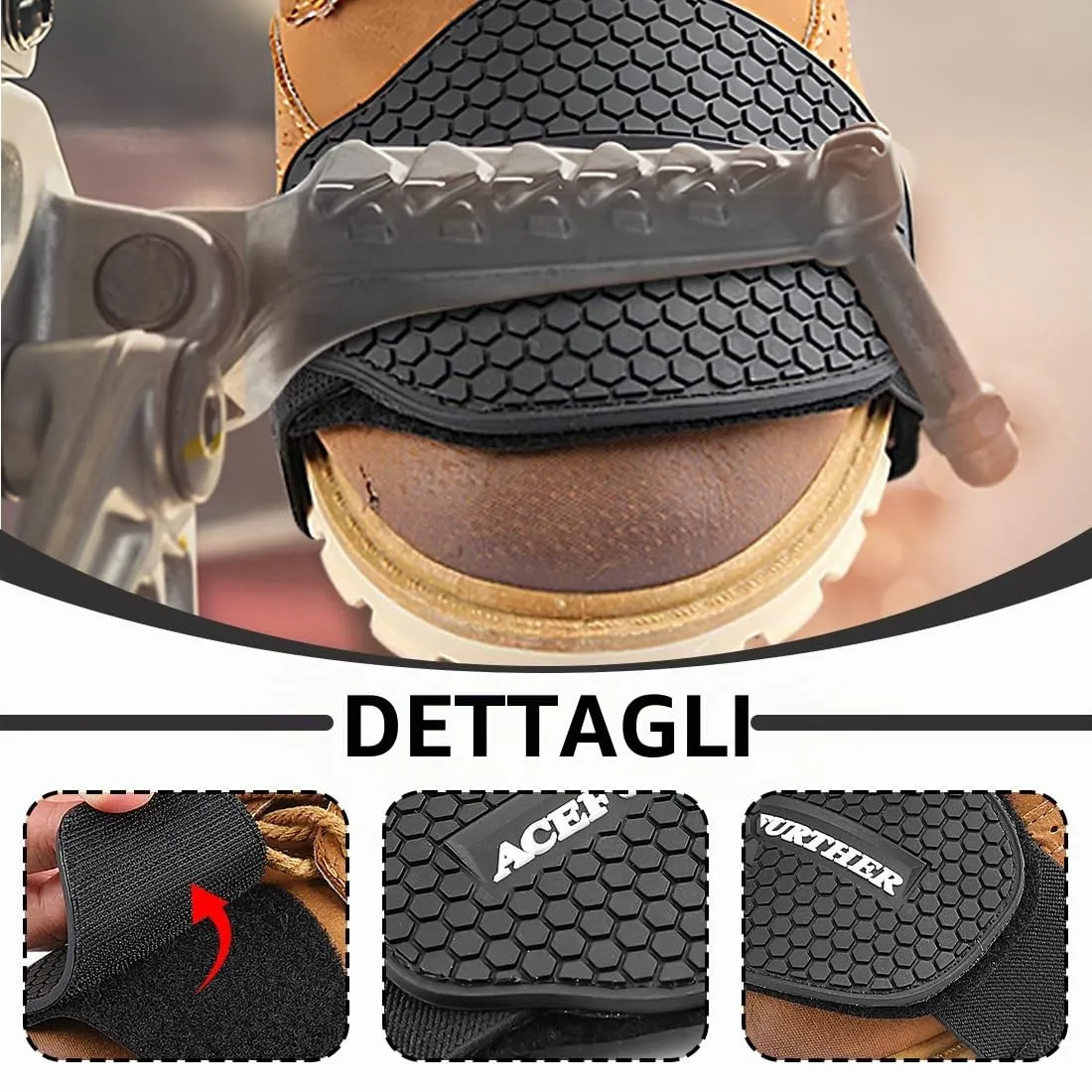 OUDQFCJ Copriscarpe da Moto Protezioni per Cambio Antiscivolo - immagine 3