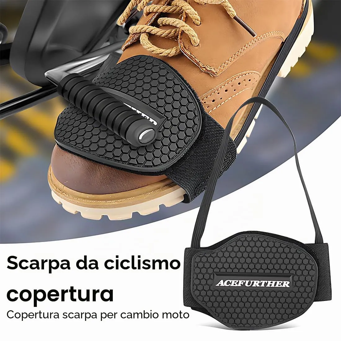 OUDQFCJ Copriscarpe da Moto Protezioni per Cambio Antiscivolo - immagine 4