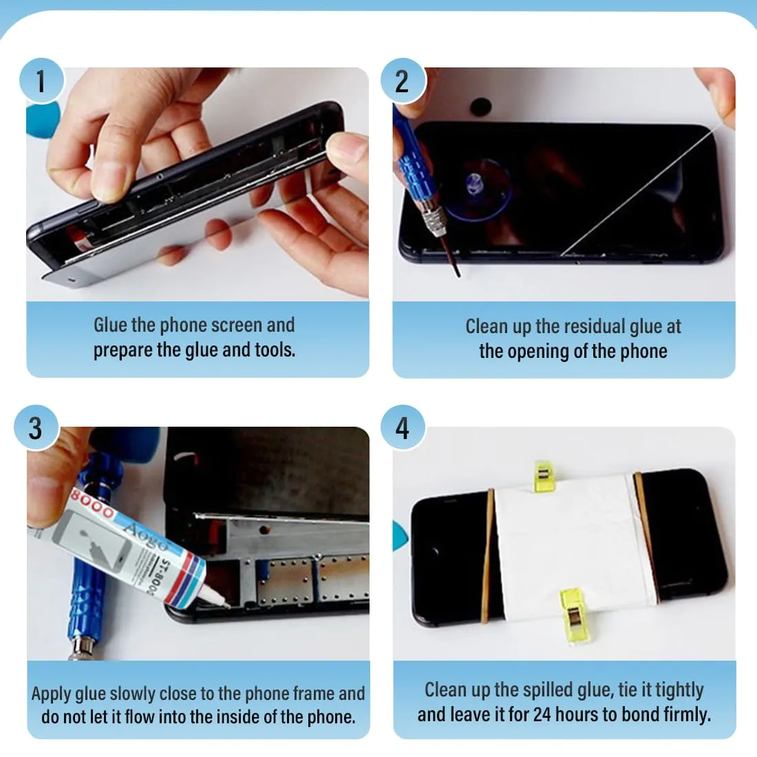 RAXLUPO Adesivo per Display Cellulare con Strumenti di Riparazione - immagine 3