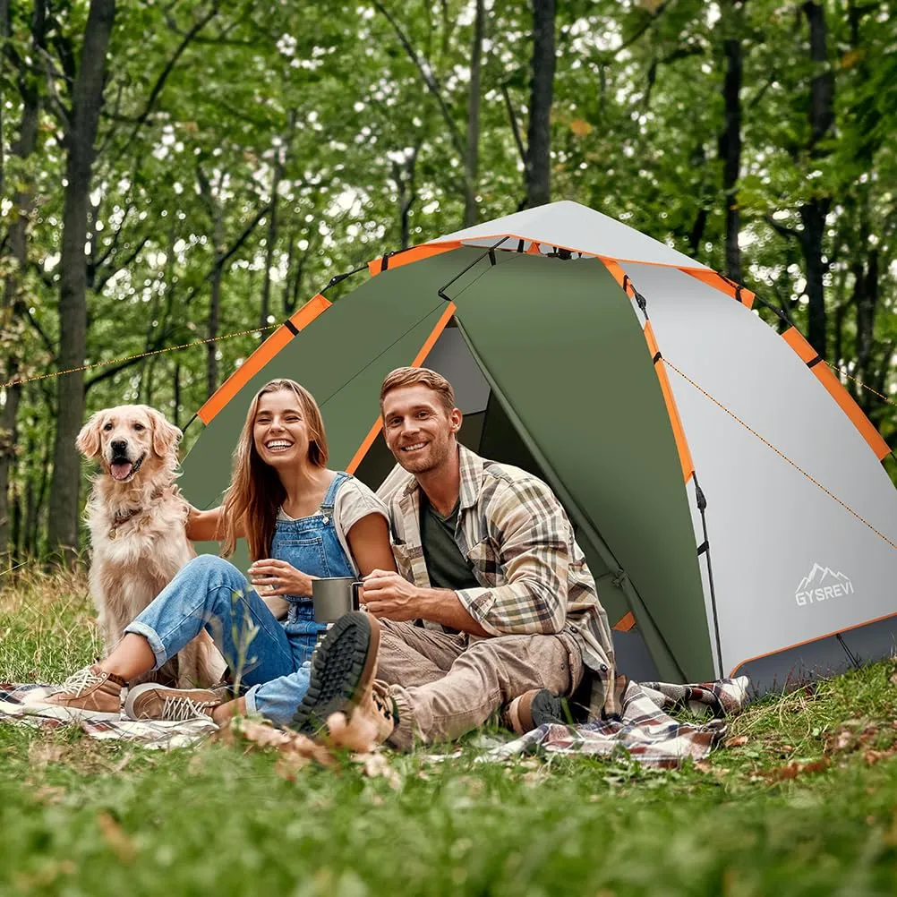 Gysrevi Tenda da Campeggio Automatica 2-4 Persone, Verde scuro, Taglia L - immagine 11
