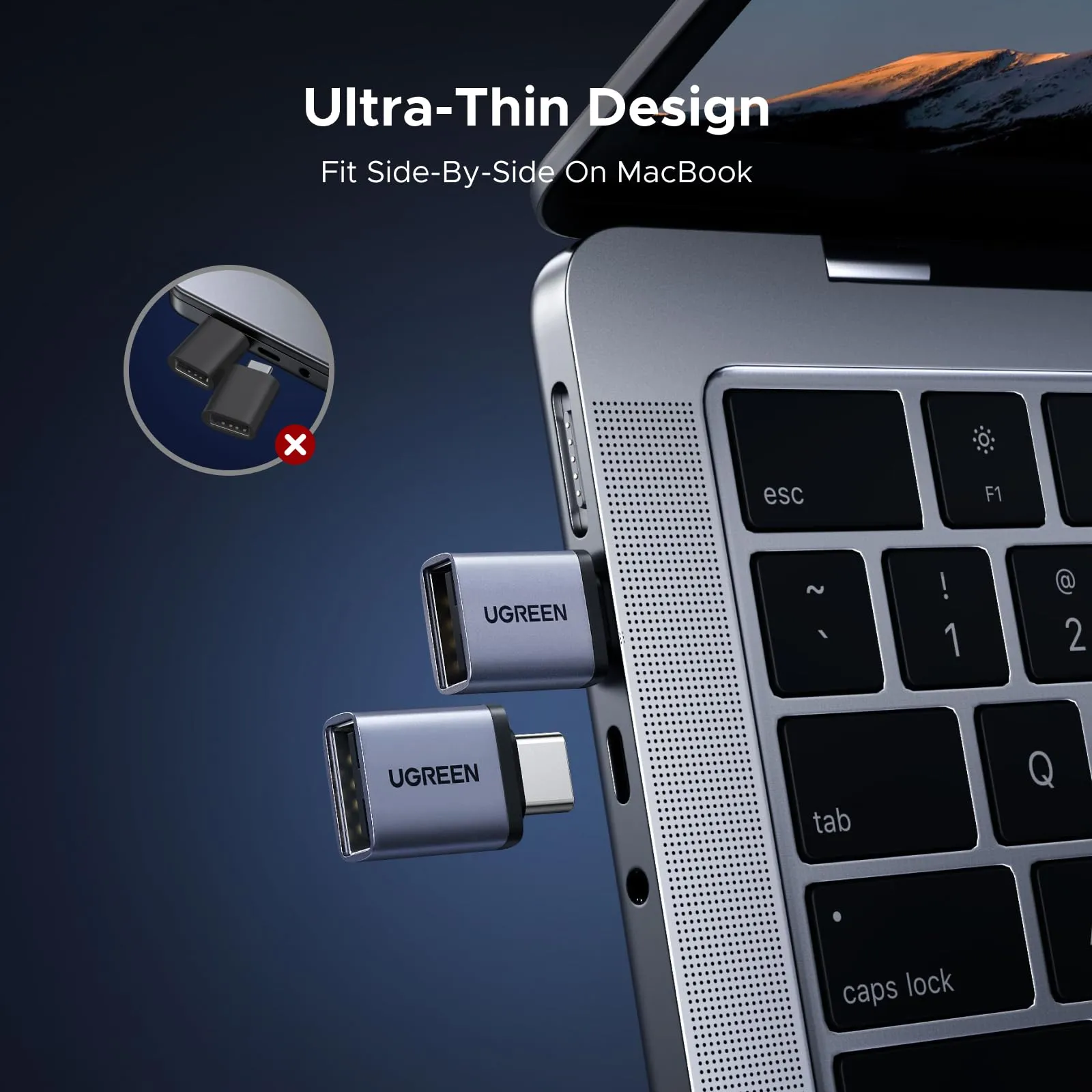 UGREEN Adattatore USB C a USB A 3.2 10Gbps OTG, 4 Pezzi, Grigio - immagine 4
