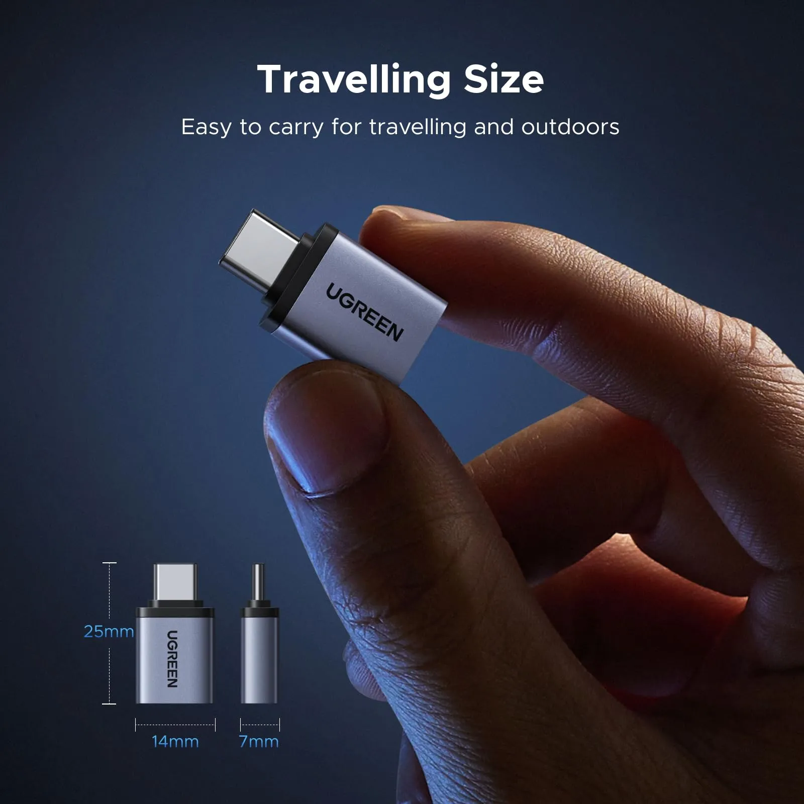 UGREEN Adattatore USB C a USB A 3.2 10Gbps OTG, 4 Pezzi, Grigio - immagine 7