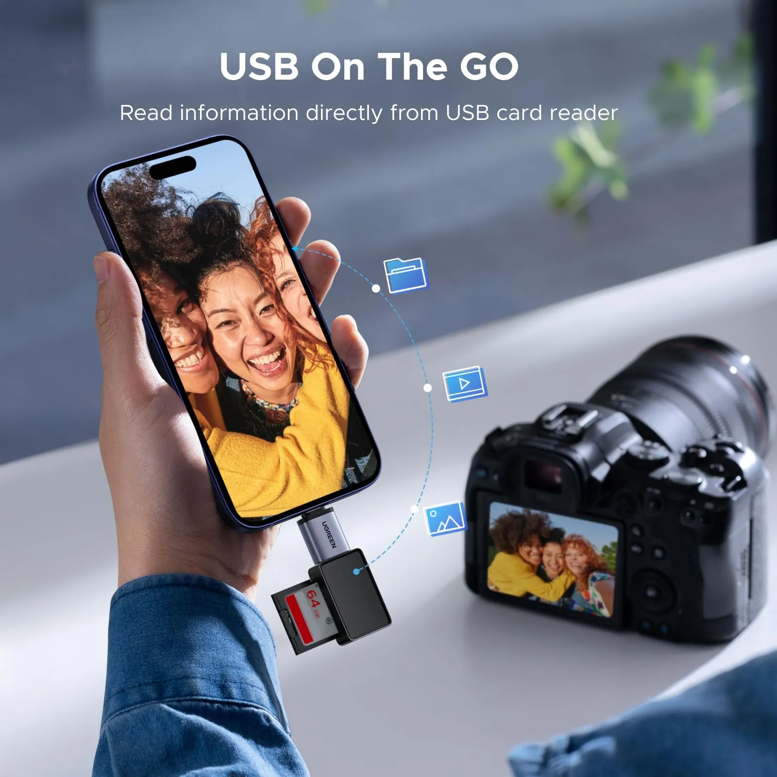 UGREEN Adattatore USB C a USB A 3.2 10Gbps OTG, 4 Pezzi, Grigio - immagine 8