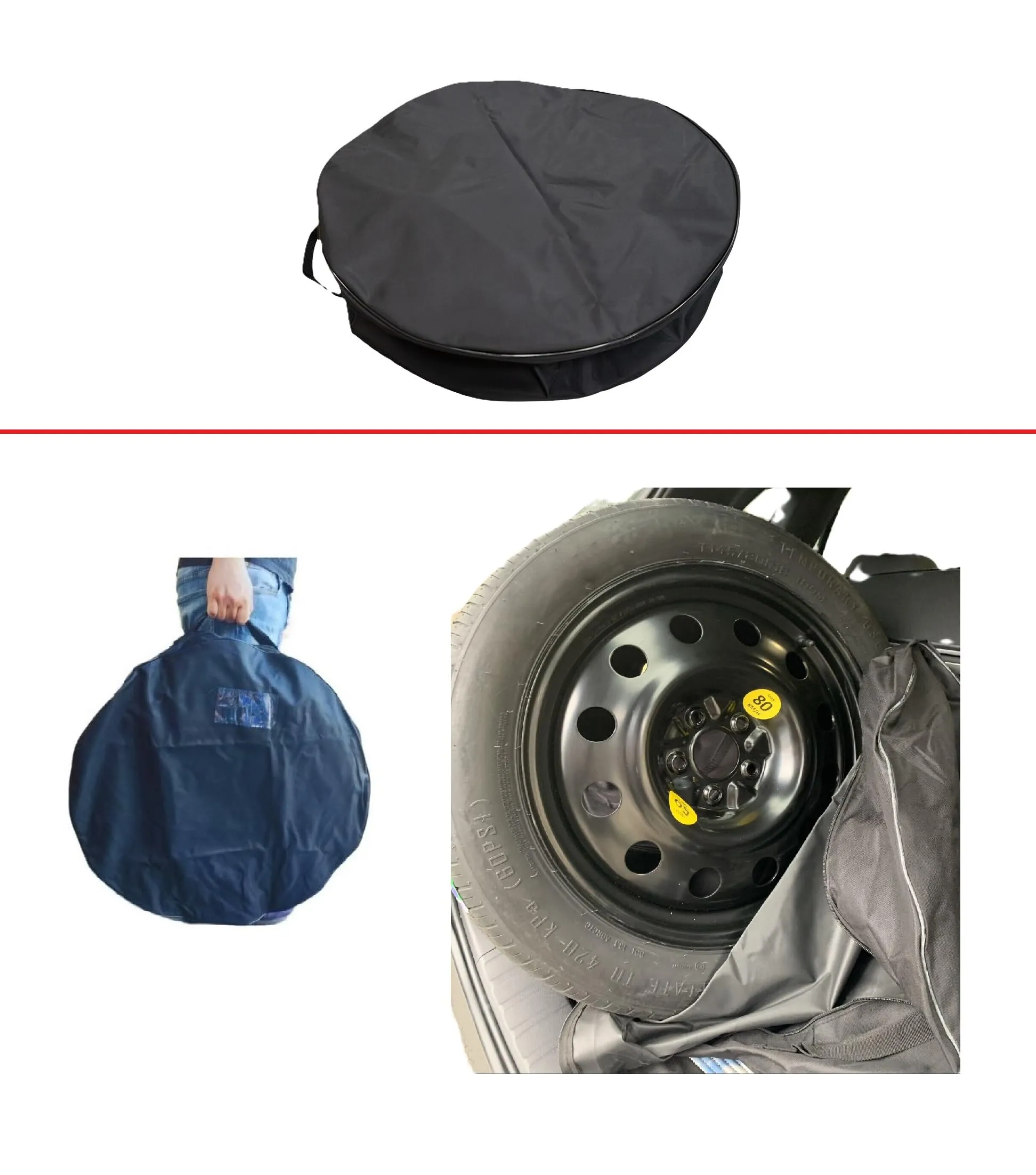 D'ANGELO 1988 Kit Ruotino di Scorta 125/85R16 per Lancia Ypsilon 2024 con Cric, Chiave, Guanti e Sacca - immagine 4