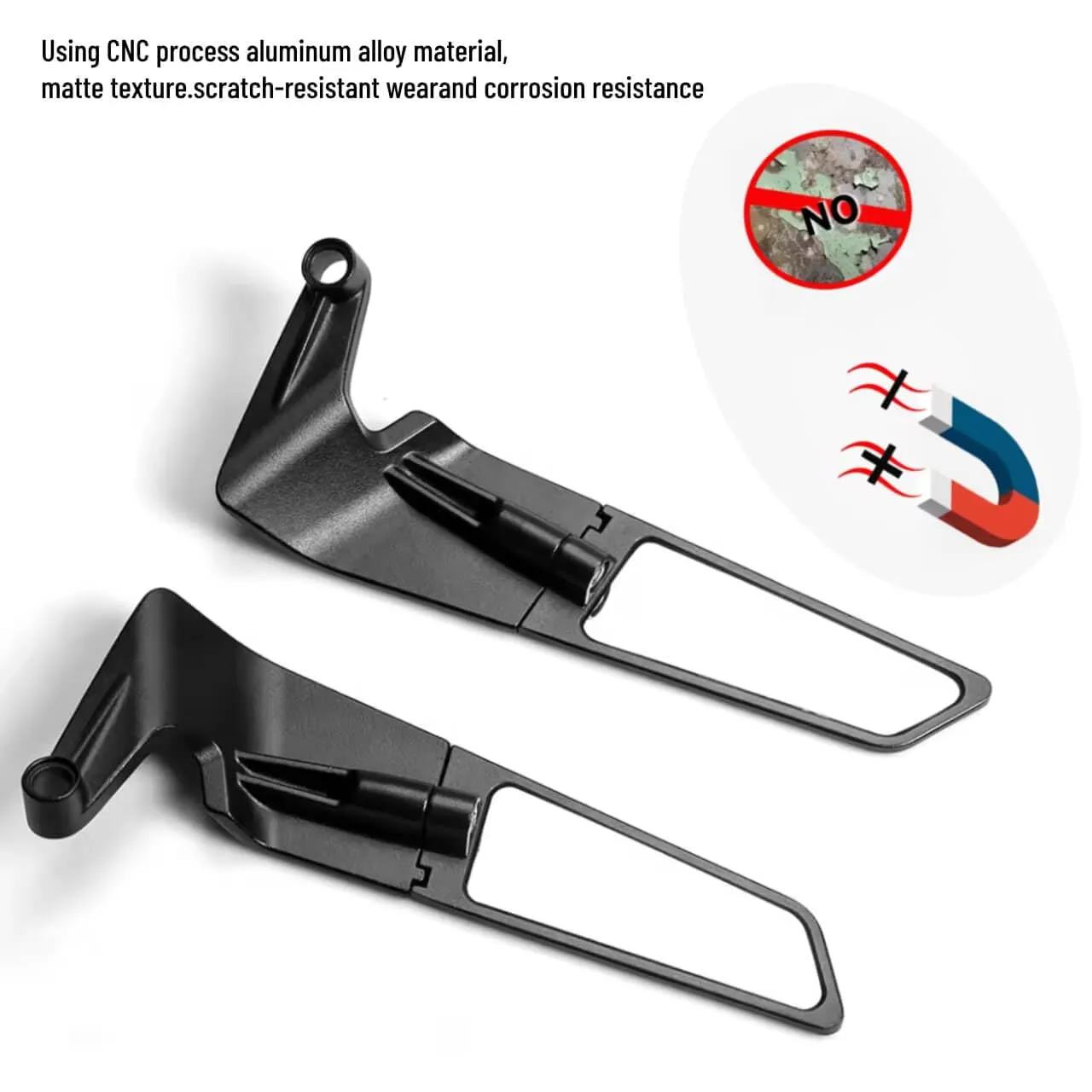 Proock Specchietti Retrovisori Moto Manubrio Stealth Wind per Z650 Z900 Z1000 Duke 390 790 1292 MT07 MT09, Nero - immagine 5