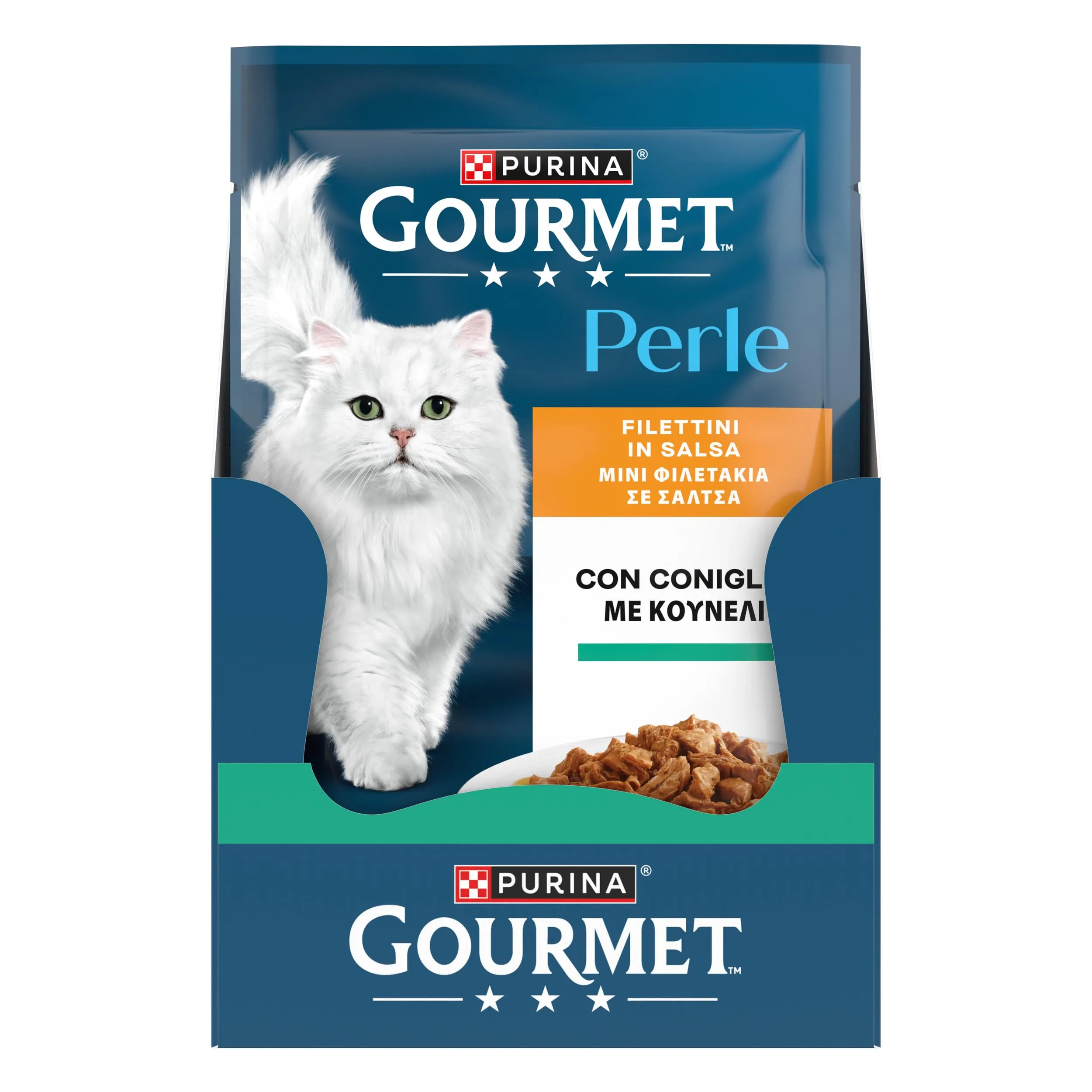 Gourmet Perle Cibo Umido per Gatti Adulti Filettini al Coniglio, 26 Buste da 85g - immagine 4