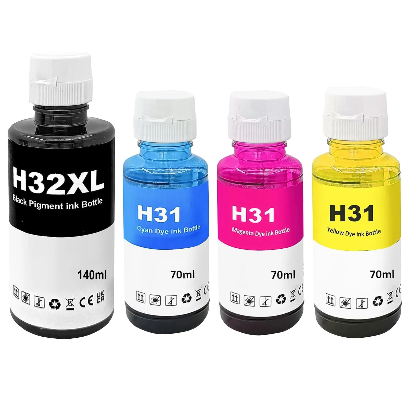HenceBuy 32XL 31 Inchiostro Compatibile con HP Smart Tank 5105 7605 790 670 7006 530 Plus 7005 7305 570 555 655 Nero Ciano Magenta Giallo (4 Pack) - immagine 1