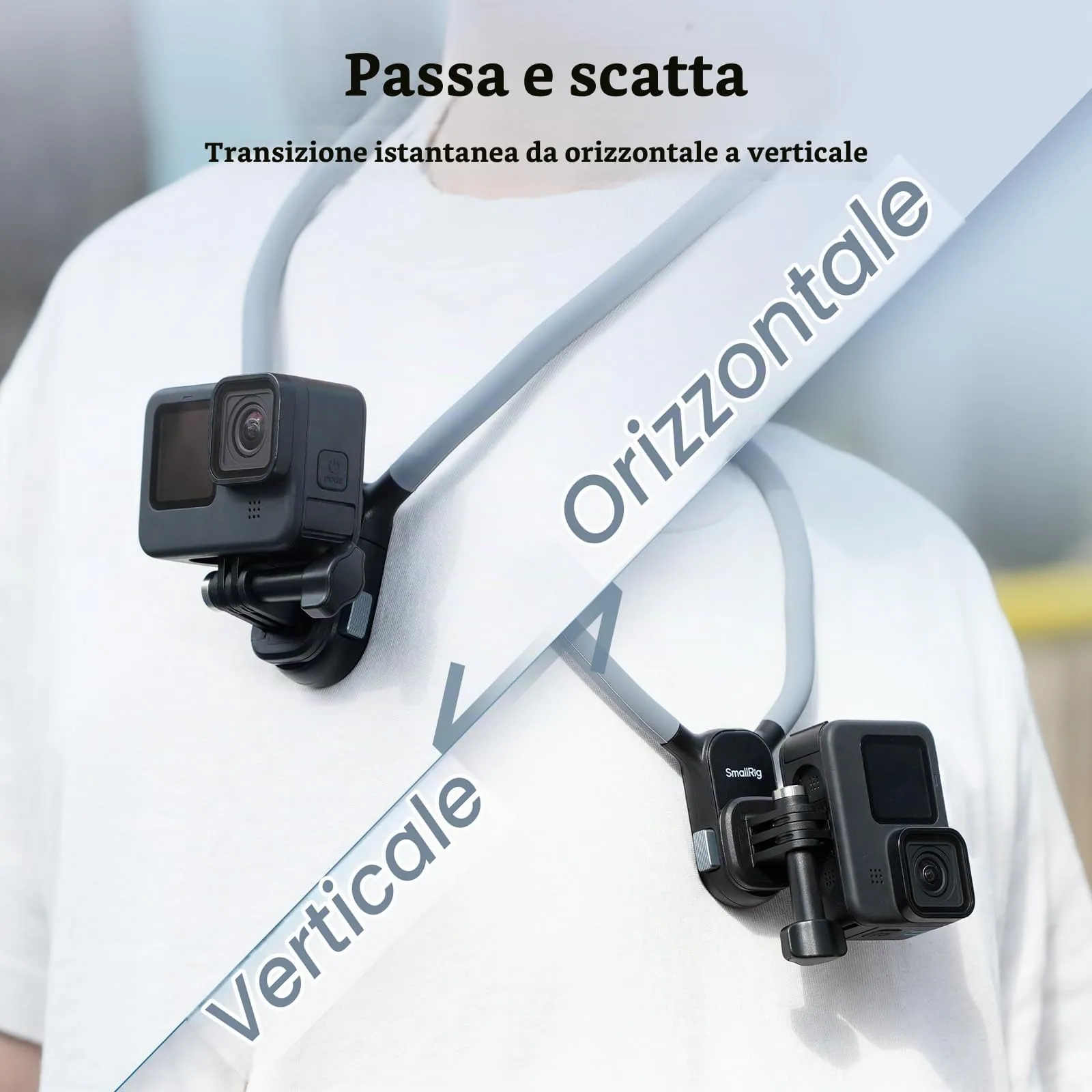 SmallRig Supporto Collo Magnetico One-Click for Action Camera - 5126 - immagine 4