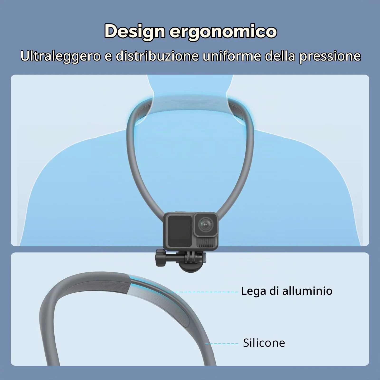SmallRig Supporto Collo Magnetico One-Click for Action Camera - 5126 - immagine 5