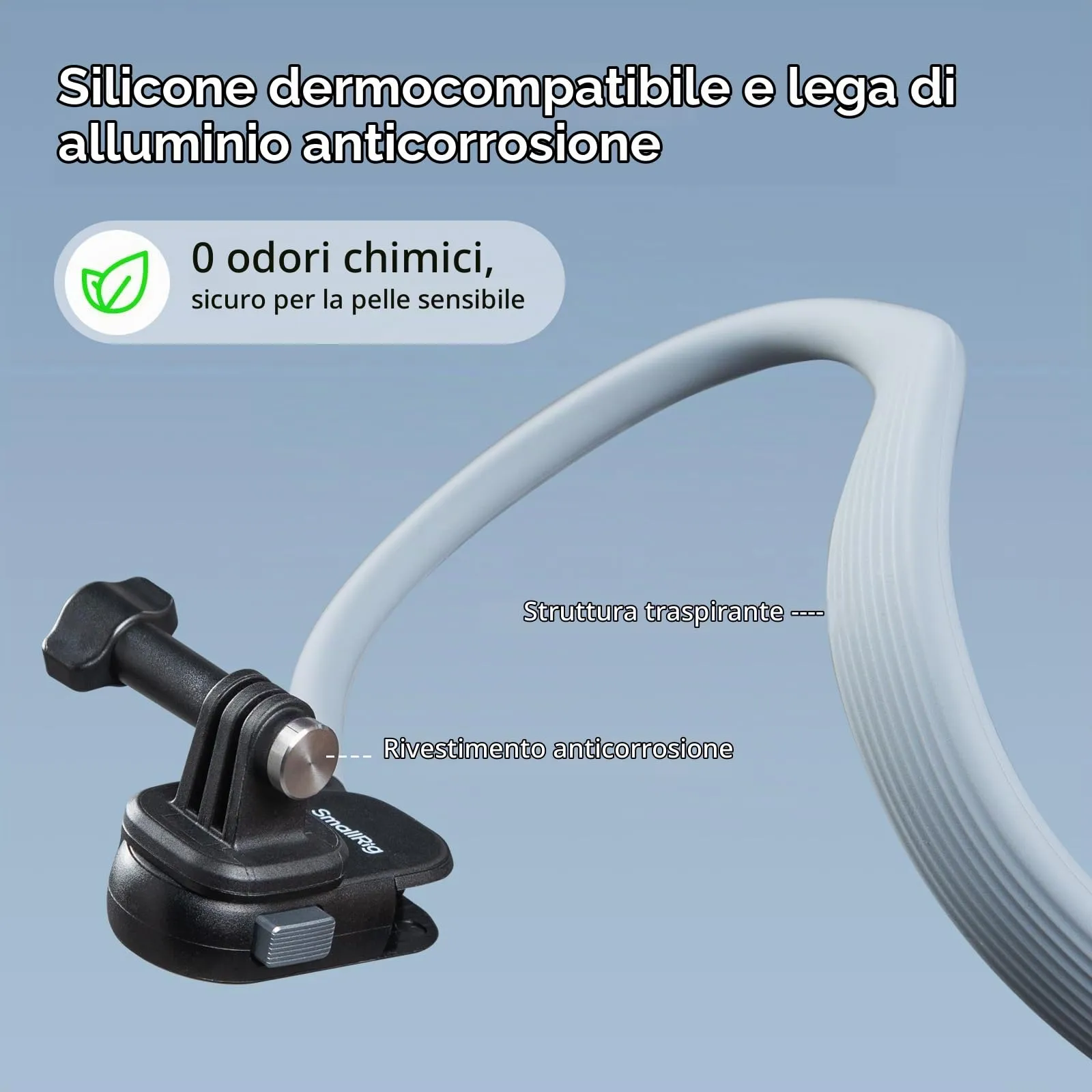 SmallRig Supporto Collo Magnetico One-Click for Action Camera - 5126 - immagine 6