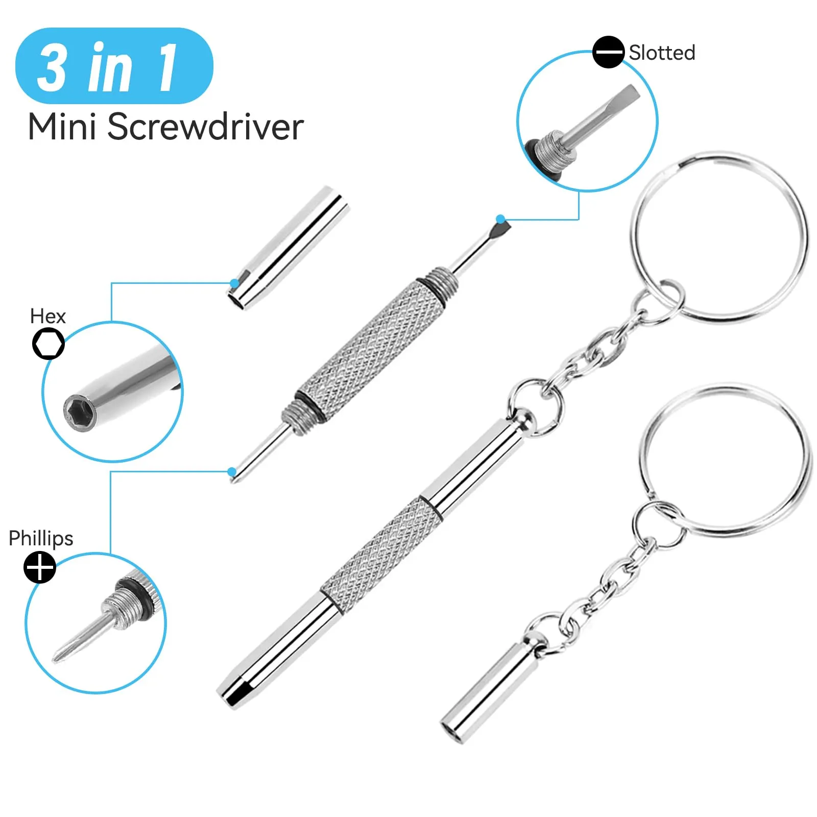 Souruud Kit di Riparazione Occhiali con 25 Paia di Naselli Avvitabili in Silicone, Viti, Cacciavite, Pinzette e Panno per Pulizia - immagine 3