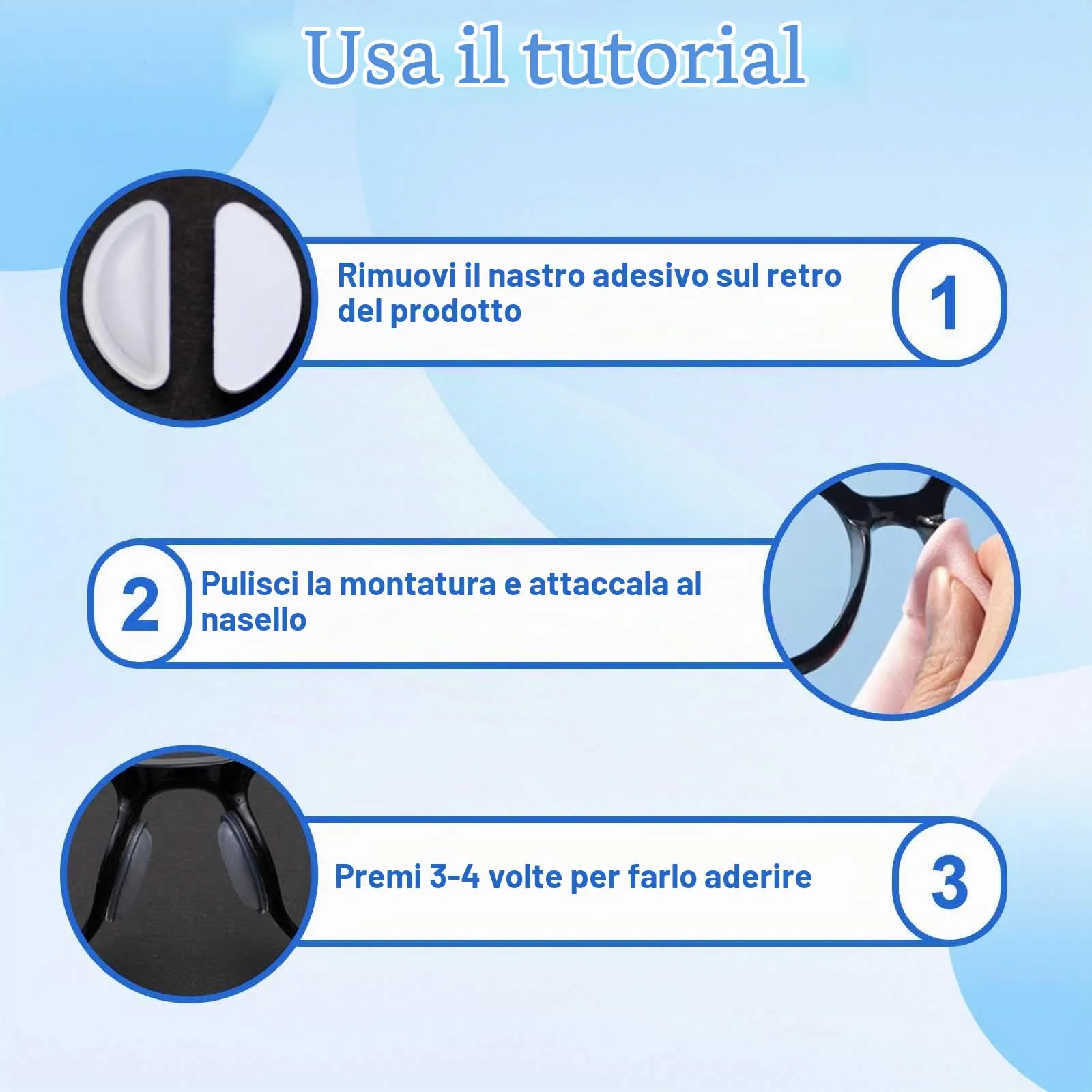 DUGEGAYL Naselli per Occhiali in Silicone, 20 Paia (10 Trasparenti, 10 Neri), Design con Airbag, Autoadesivi e Antiscivolo - immagine 4