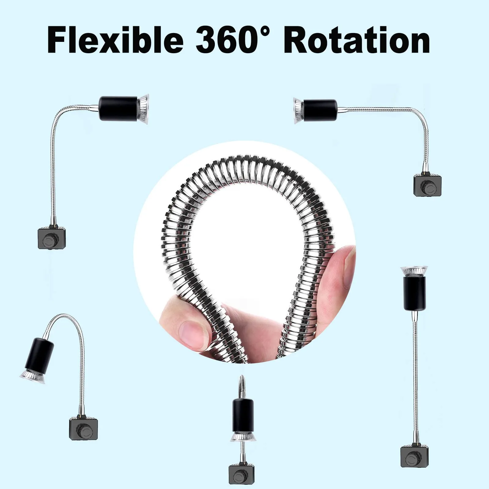 PewinGo Lampada UVB per Tartarughe, Rettili e Anfibi con Lampadina UVA UVB 50W, Punto Basking e Morsetto Girevole a 360° - immagine 4