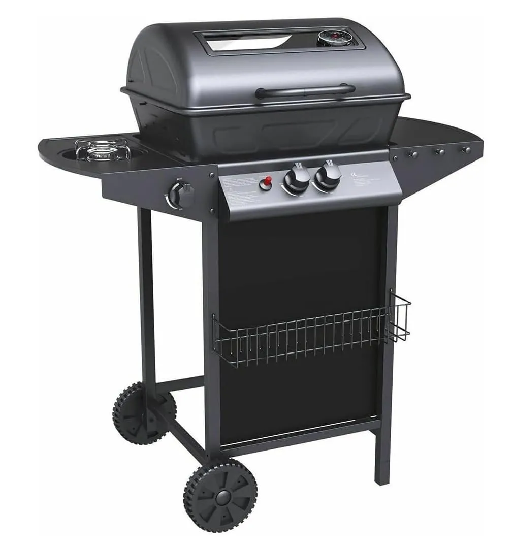 Ambra Garden Alabama Barbecue a Gas a Pietra Lavica 2,9Kw Nero - immagine 1