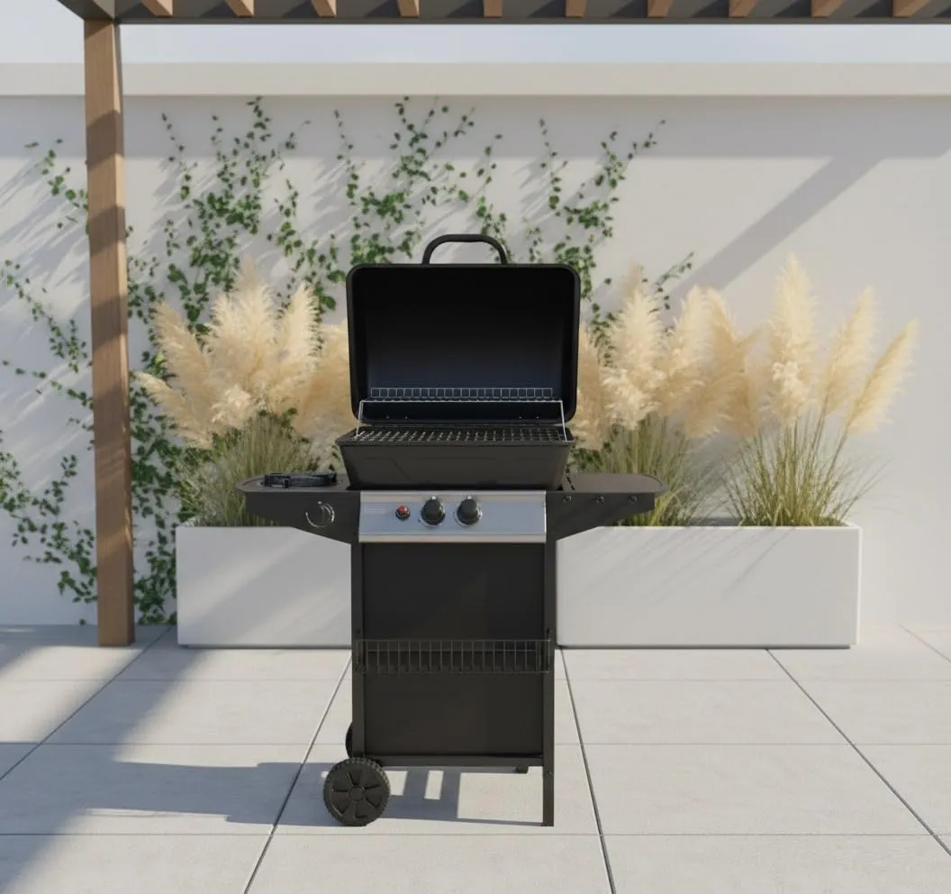 Ambra Garden Alabama Barbecue a Gas a Pietra Lavica 2,9Kw Nero - immagine 4