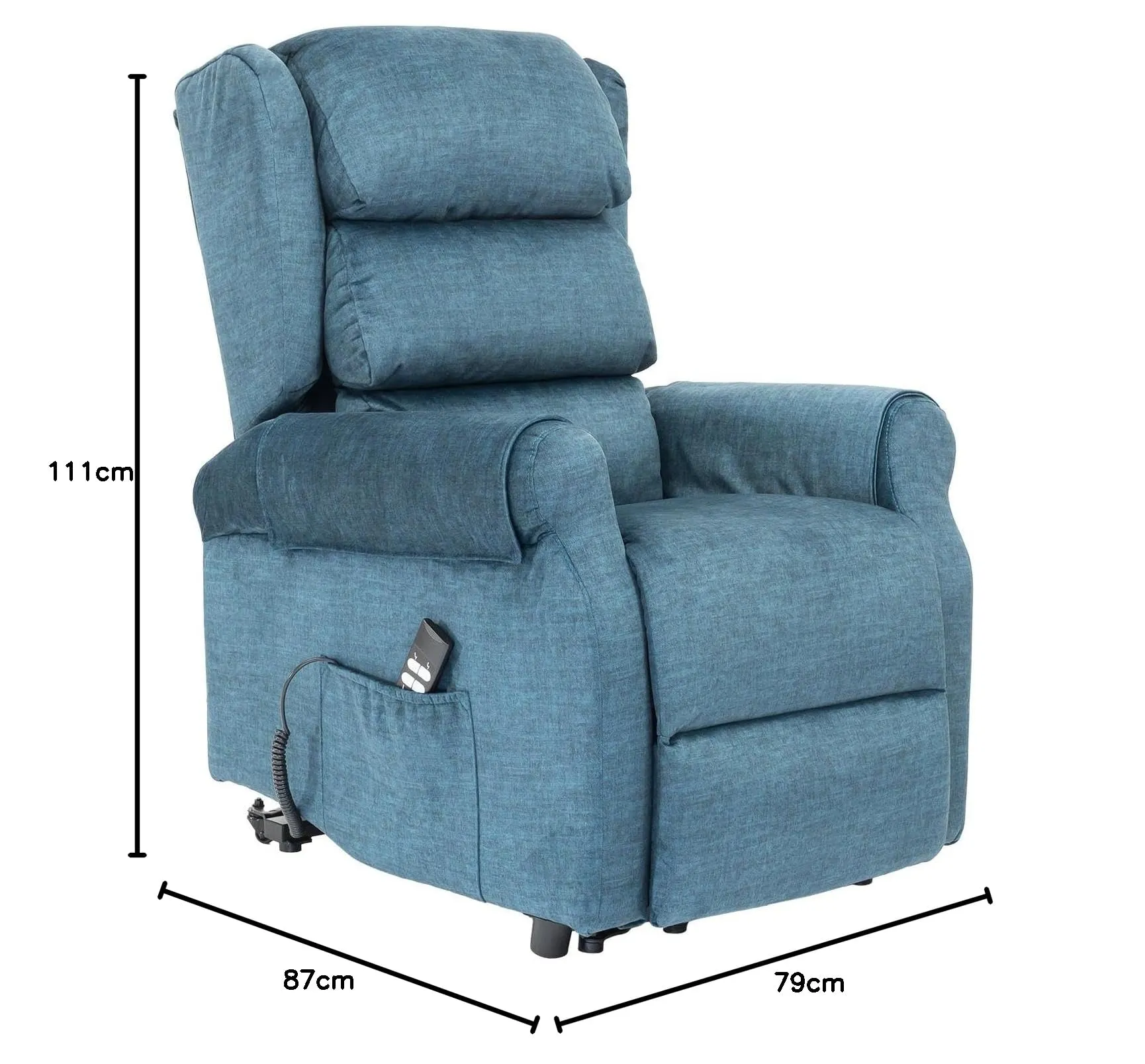 Poltrone Italia Carl Poltrona Relax Elettrica Zero Gravity 2 Motori con Roller System e Alzapersona, Velluto Blu - immagine 2