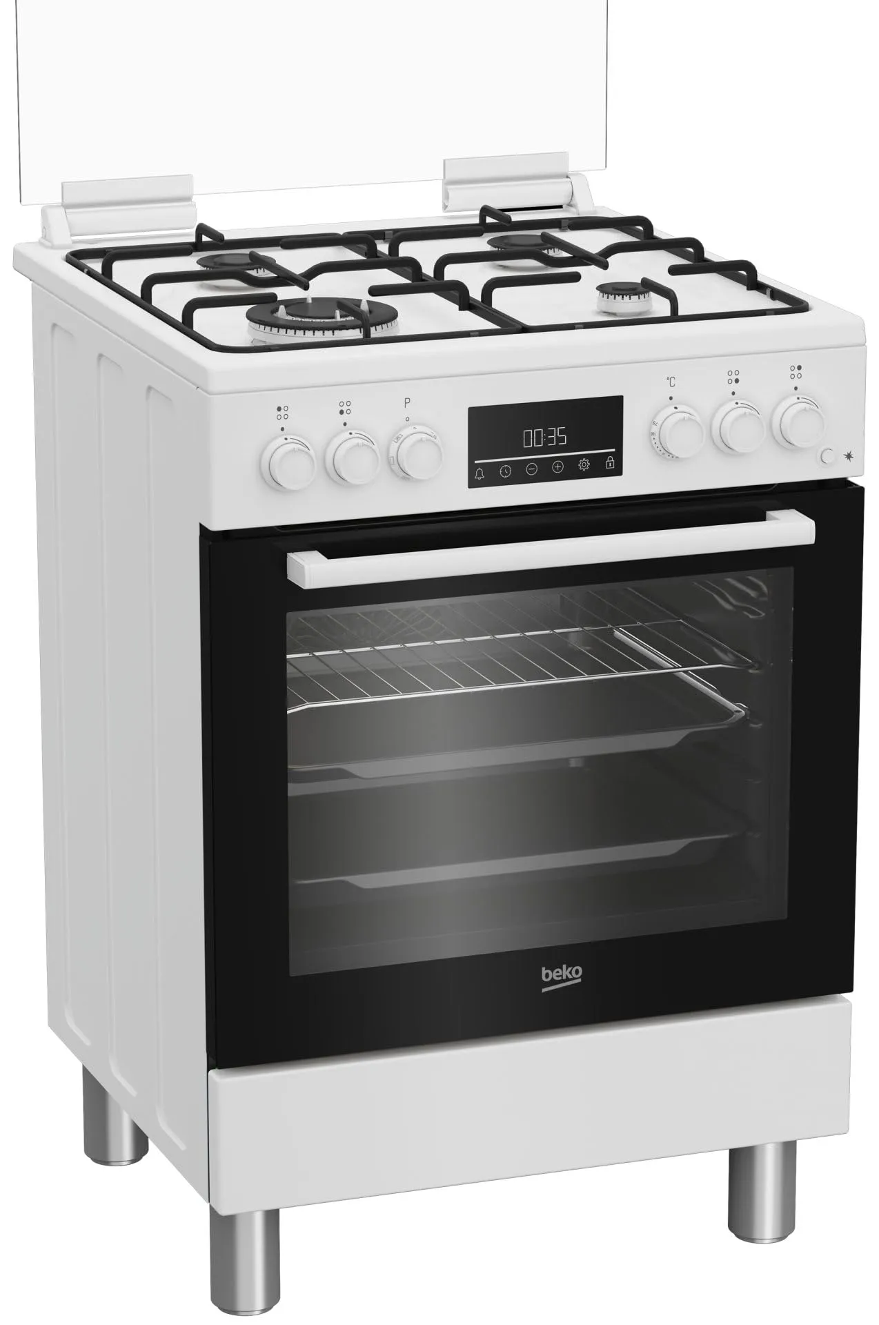 Beko FBE62310GW Cucina a gas con forno elettrico, 4 fuochi, 60x60 cm, Bianco, Classe A - immagine 2