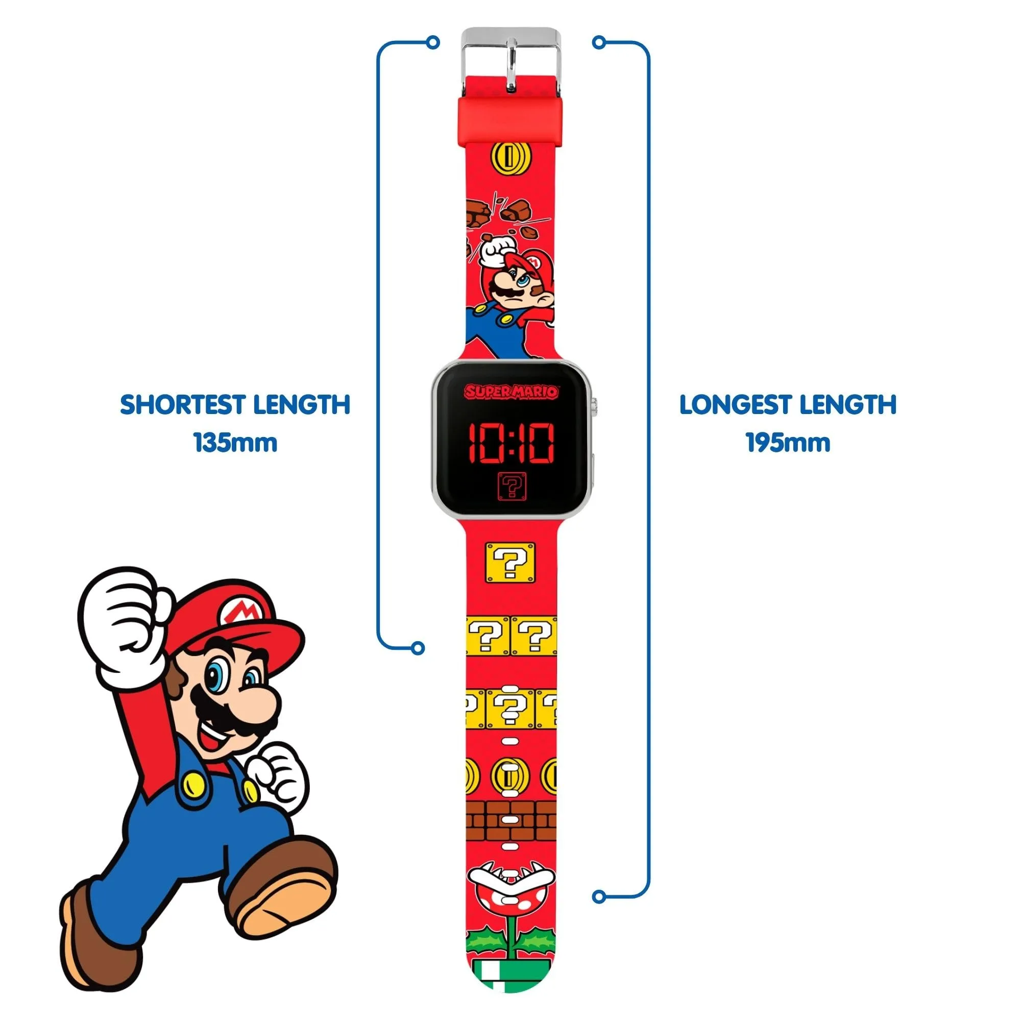 Super Mario GSM4107 Orologio Digitale al Quarzo, Rosso Stampato - immagine 5
