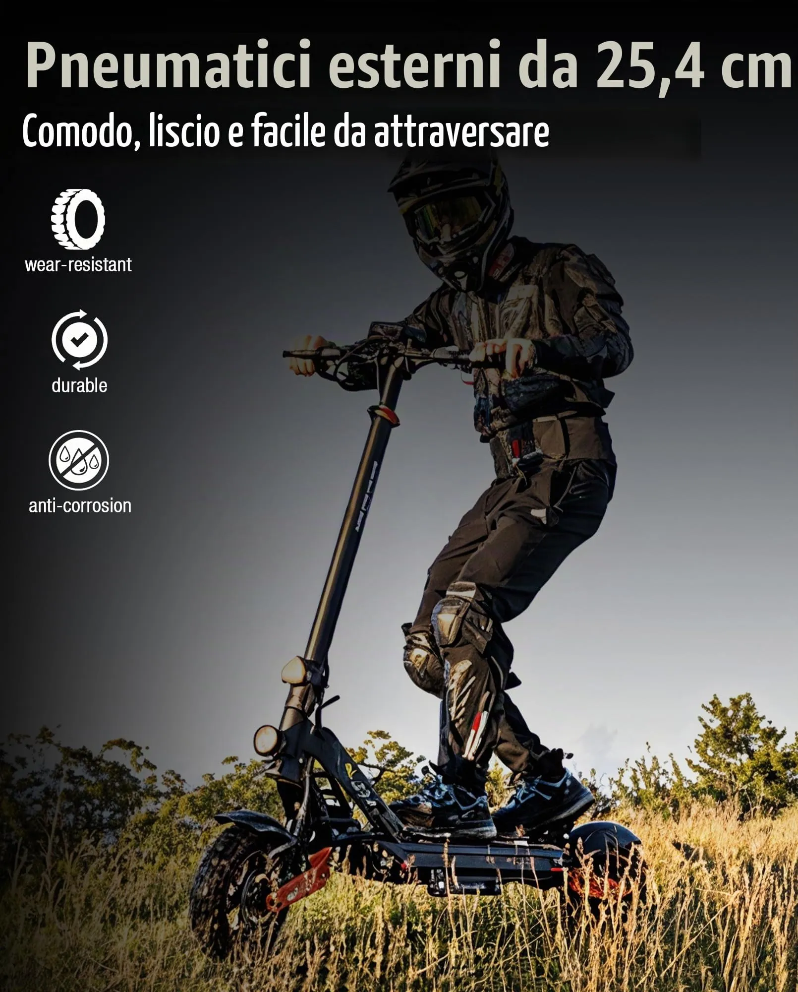 airwak Pneumatico Esterno e Tubo Interno 10 Pollici per Kukirin G2 MAX, Nero - immagine 6