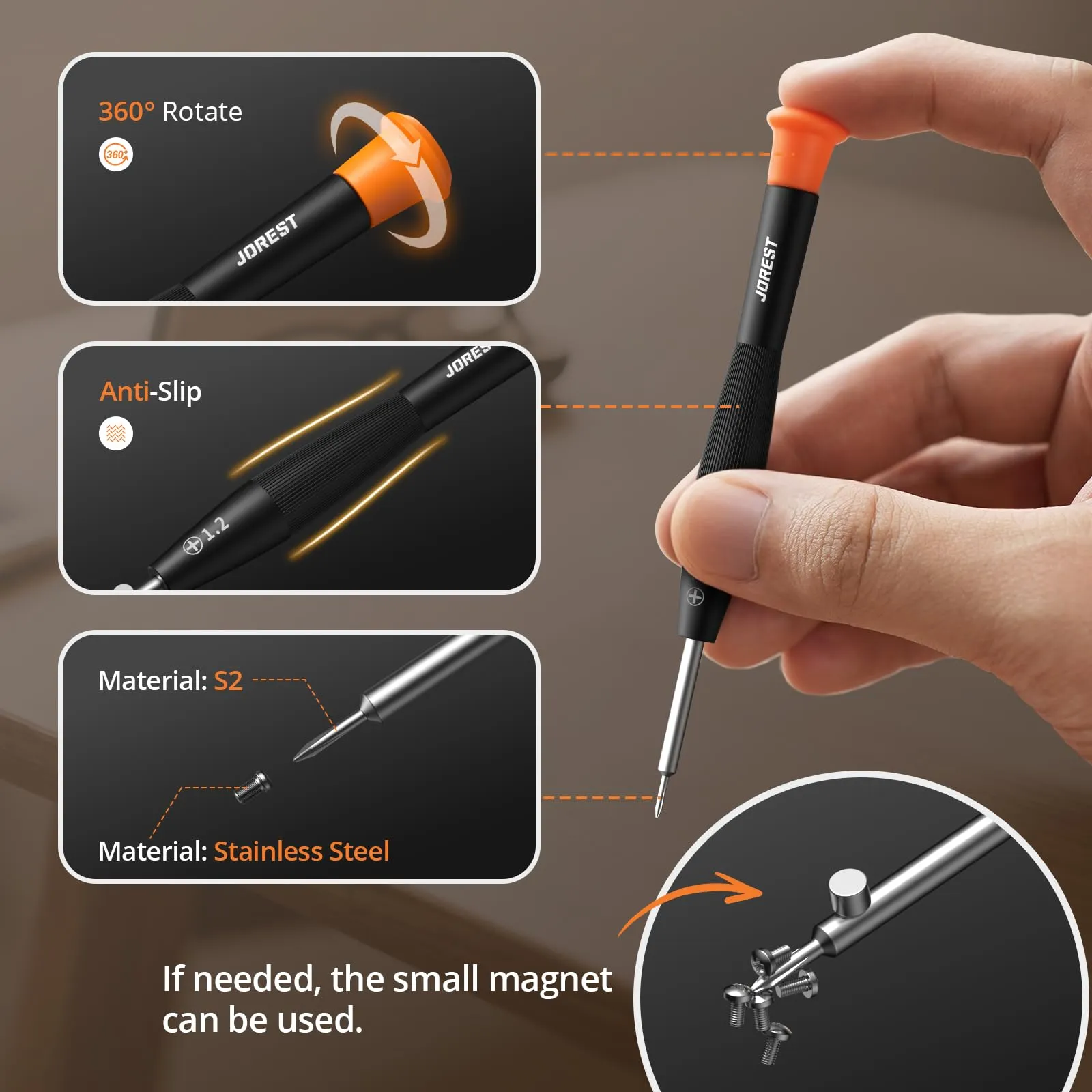 Jorest Kit di riparazione per occhiali da sole e da vista con viti, naselli e cacciaviti, Nero - immagine 4