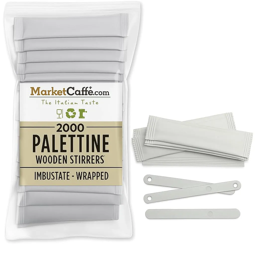 Marketcaffè Palettine per Caffè 9 cm, Trasparenti, 2000 Pezzi, Sigillate Singolarmente - immagine 1