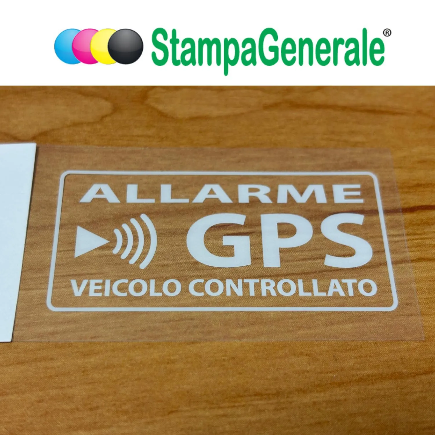 StampaGenerale Adesivi Antifurto Auto Allarme GPS in PVC, 6,5x4 cm, Bianco (4 Pezzi) - immagine 2