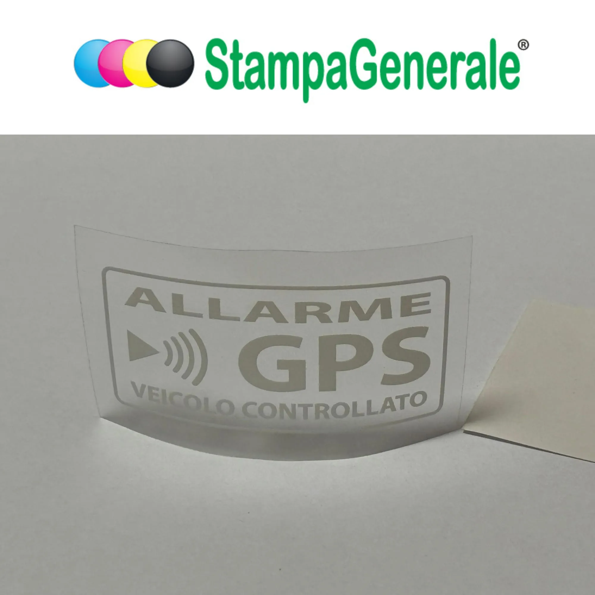 StampaGenerale Adesivi Antifurto Auto Allarme GPS in PVC, 6,5x4 cm, Bianco (4 Pezzi) - immagine 3