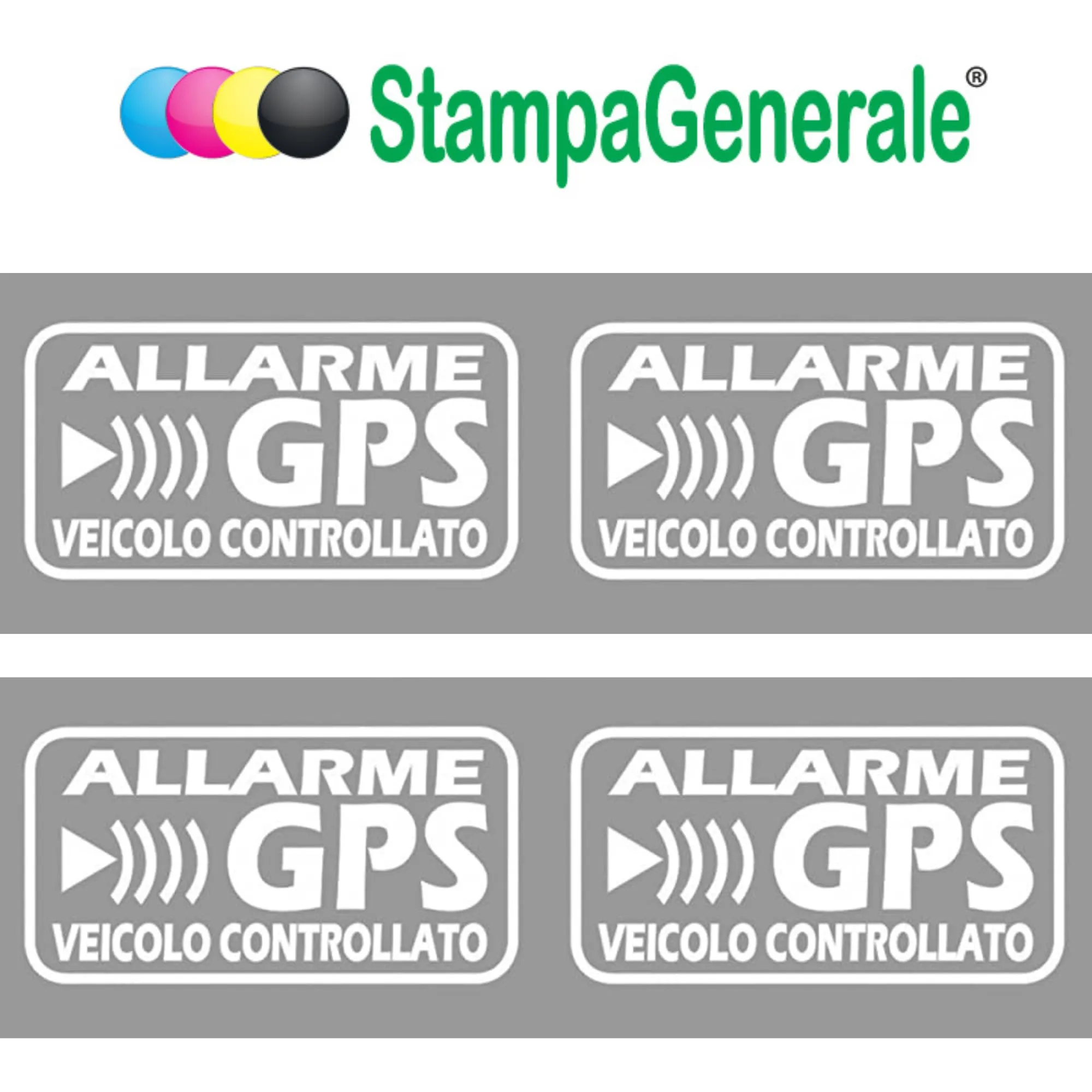StampaGenerale Adesivi Antifurto Auto Allarme GPS in PVC, 6,5x4 cm, Bianco (4 Pezzi) - immagine 5