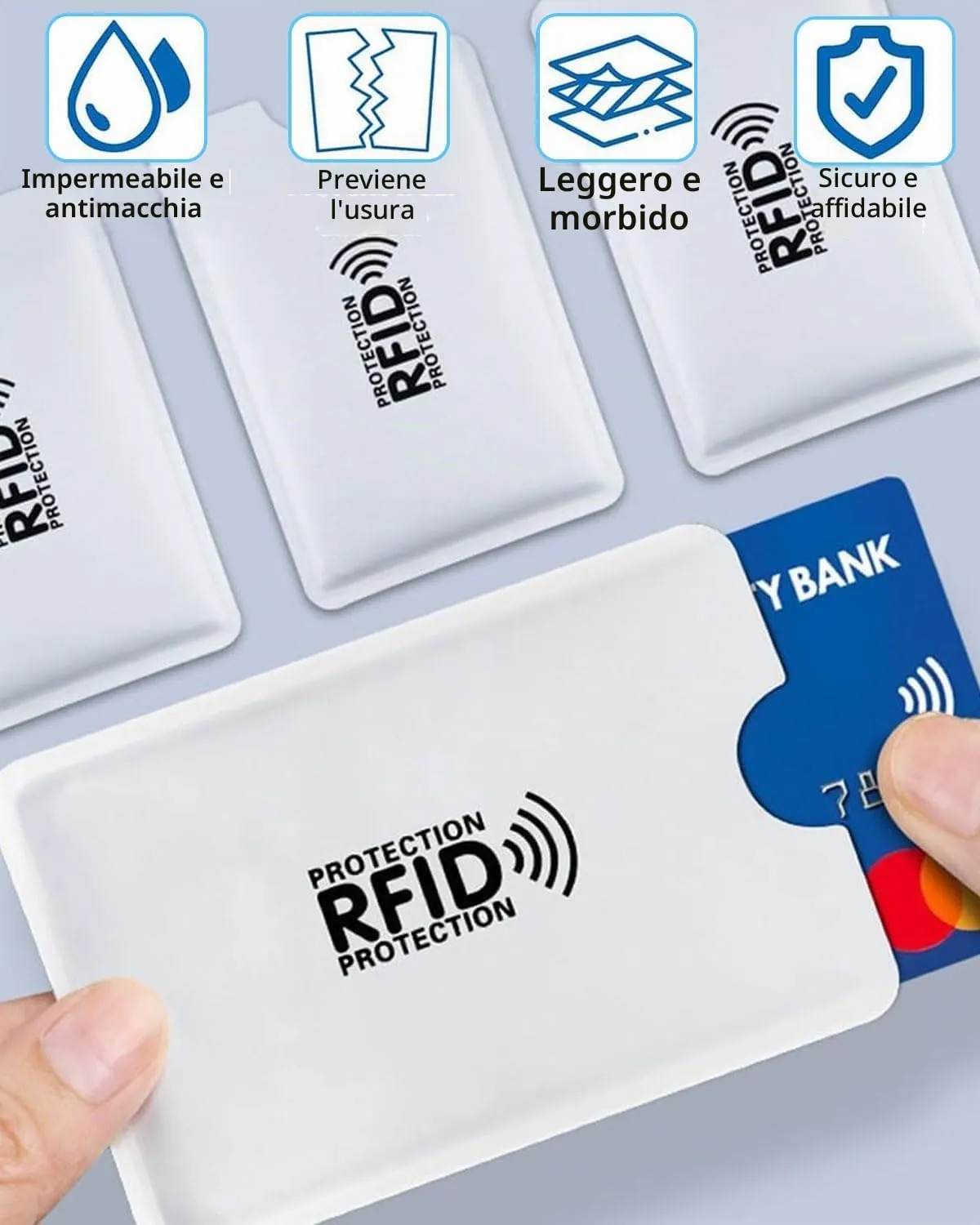 SCJJZ 10 Custodie Blocco RFID per Carte di Credito, Bancomat e Passaporto - immagine 4