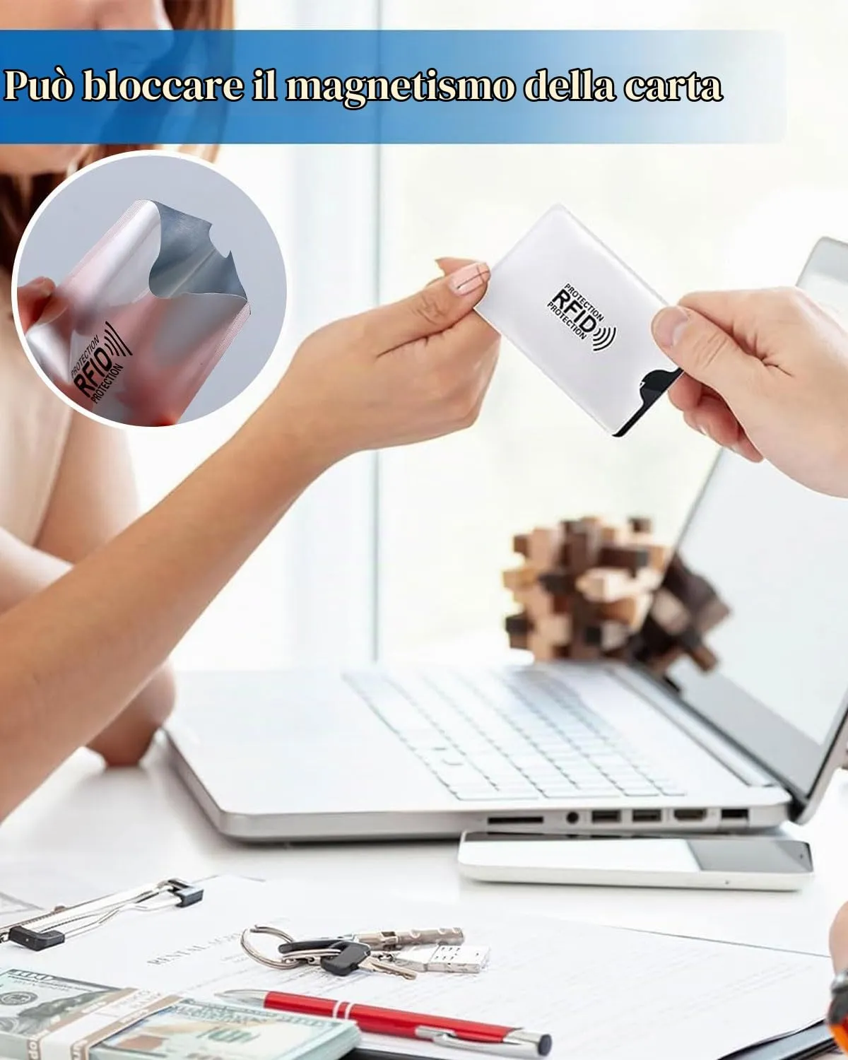 SCJJZ 10 Custodie Blocco RFID per Carte di Credito, Bancomat e Passaporto - immagine 6
