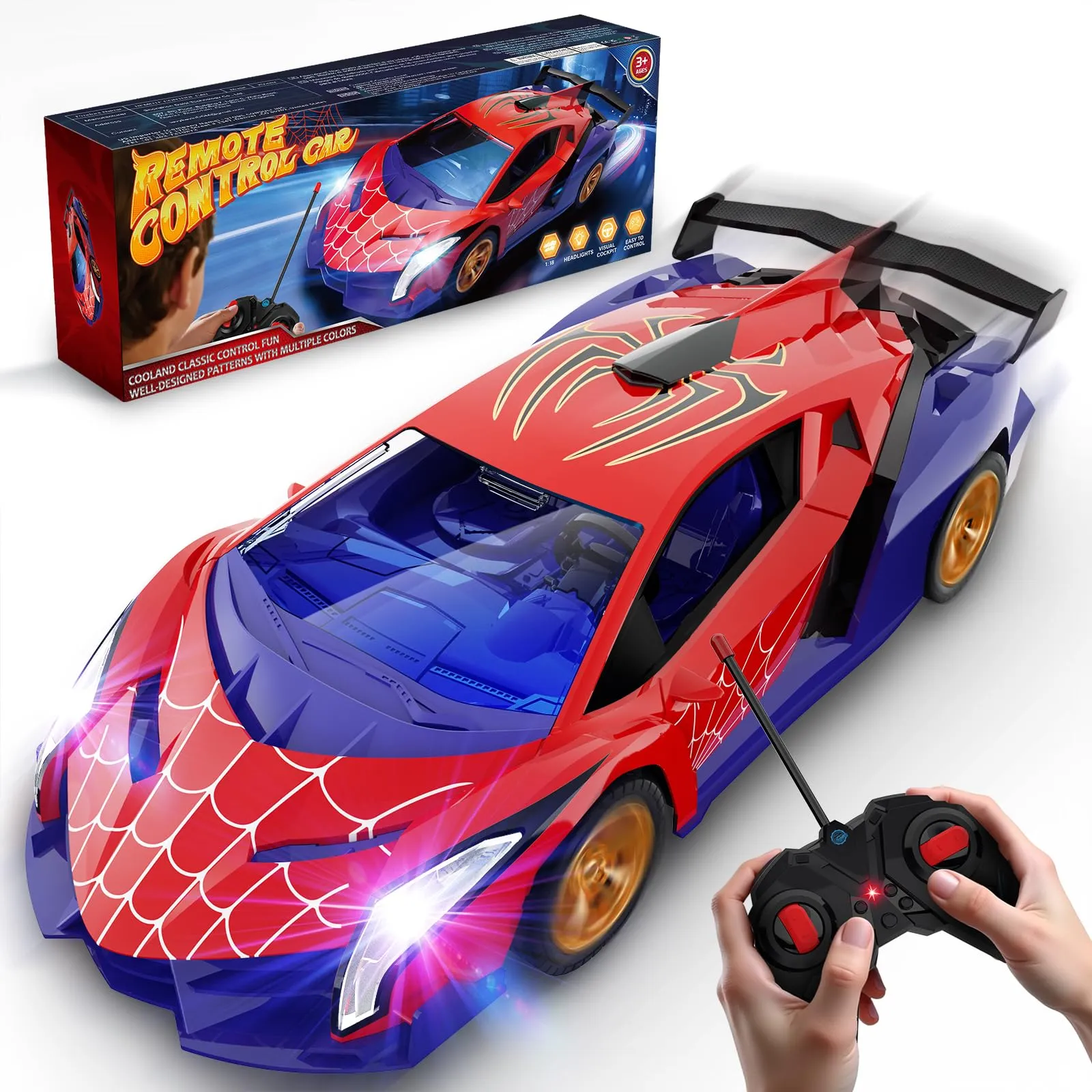 Mirthigig Macchina Telecomandata 1:18, 2.4GHz Drift con Luci LED - immagine 1