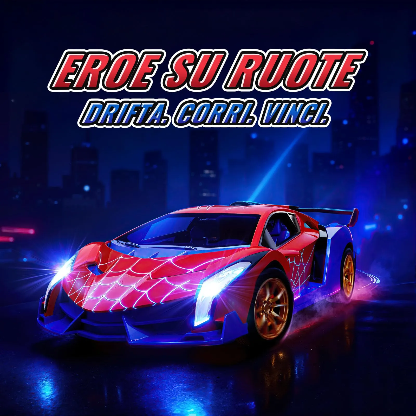 Mirthigig Macchina Telecomandata 1:18, 2.4GHz Drift con Luci LED - immagine 2