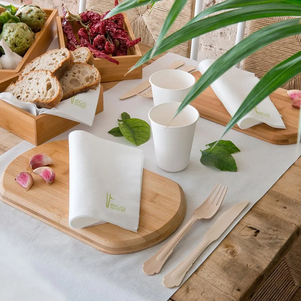 Garcia de Pou Eco-Bamboo Napkins, 50 Pieces, 45 x 45 cm, Bianco - immagine 3