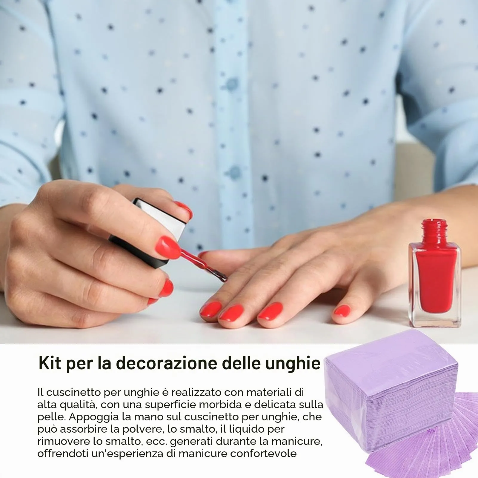 Rehmanniae Tappetini Monouso per Unghie e Tatuaggi, 50 Pezzi, Design a 3 Strati, Viola - immagine 4