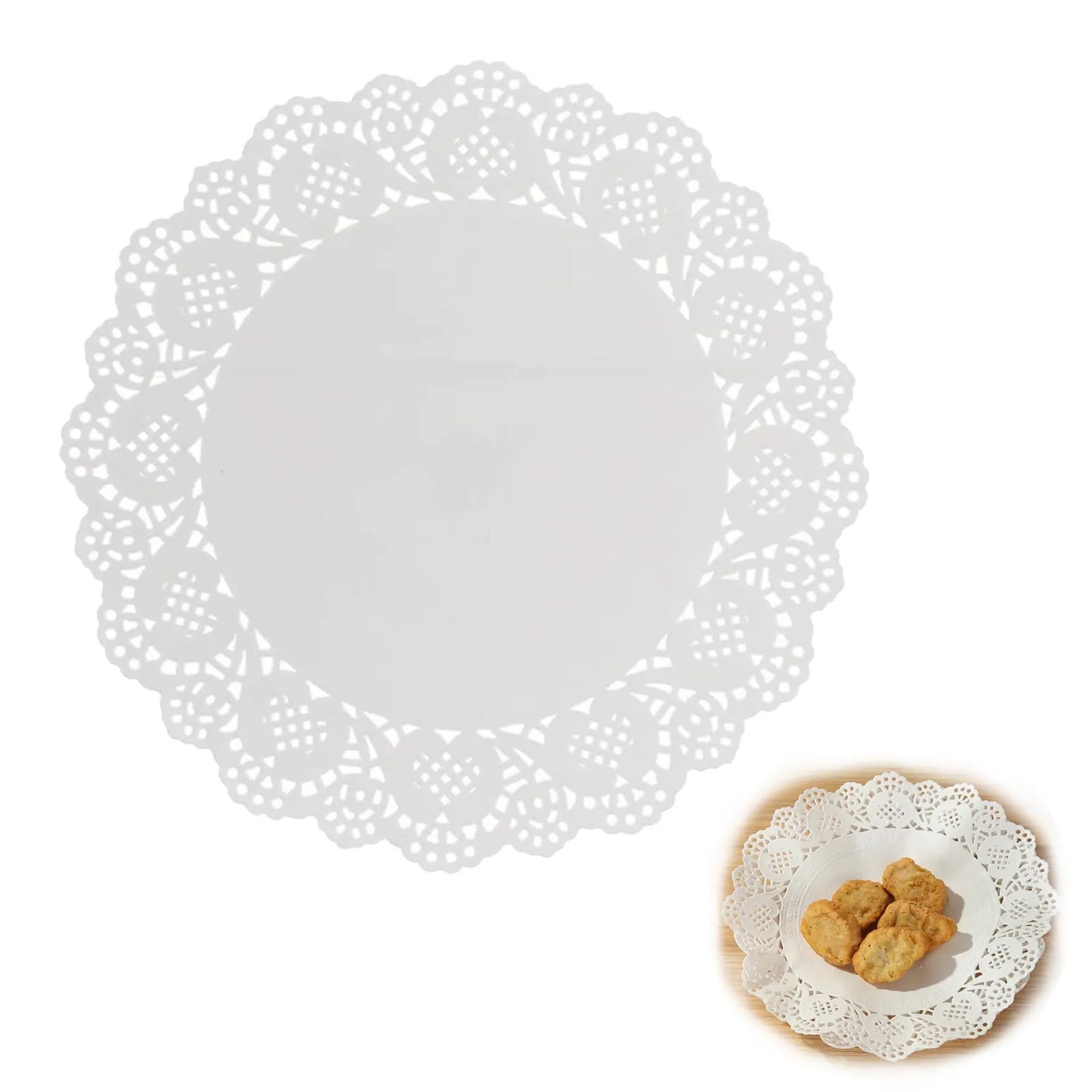 JYNVO Tovagliette in carta per torte rotonde assorbenti l'olio, 30,5 cm, Bianco, 30 pezzi - immagine 1