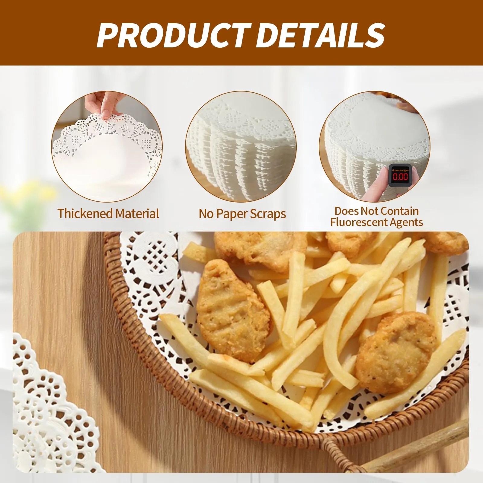 JYNVO Tovagliette in carta per torte rotonde assorbenti l'olio, 30,5 cm, Bianco, 30 pezzi - immagine 3
