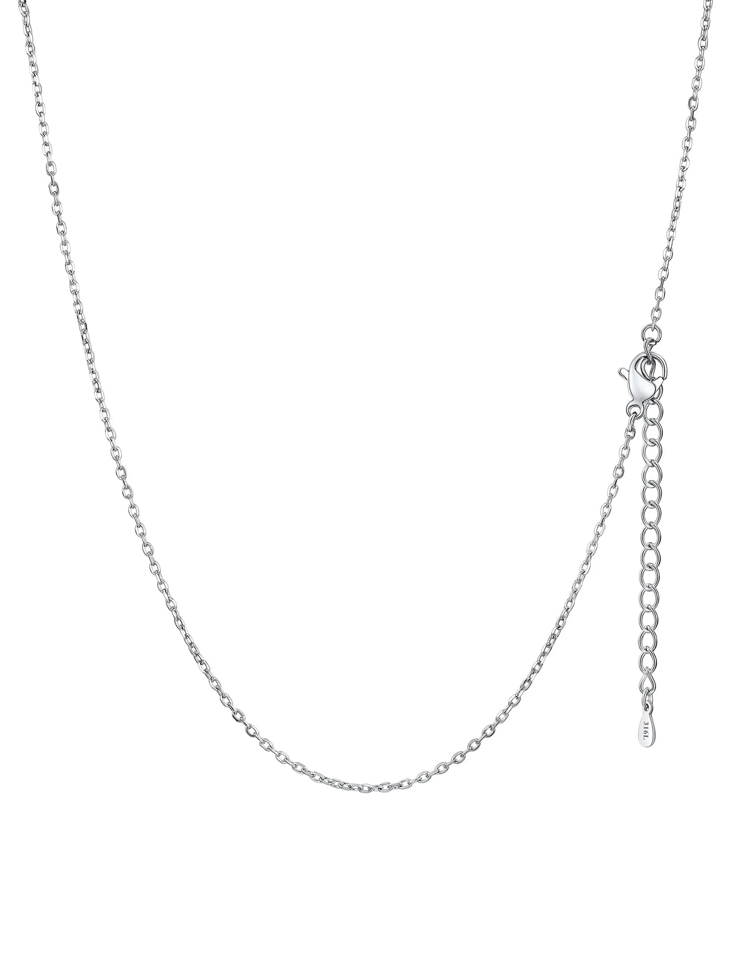 FaithHeart Collana Sottile in Acciaio Inossidabile 1.4mm, Argento, 60cm - immagine 1