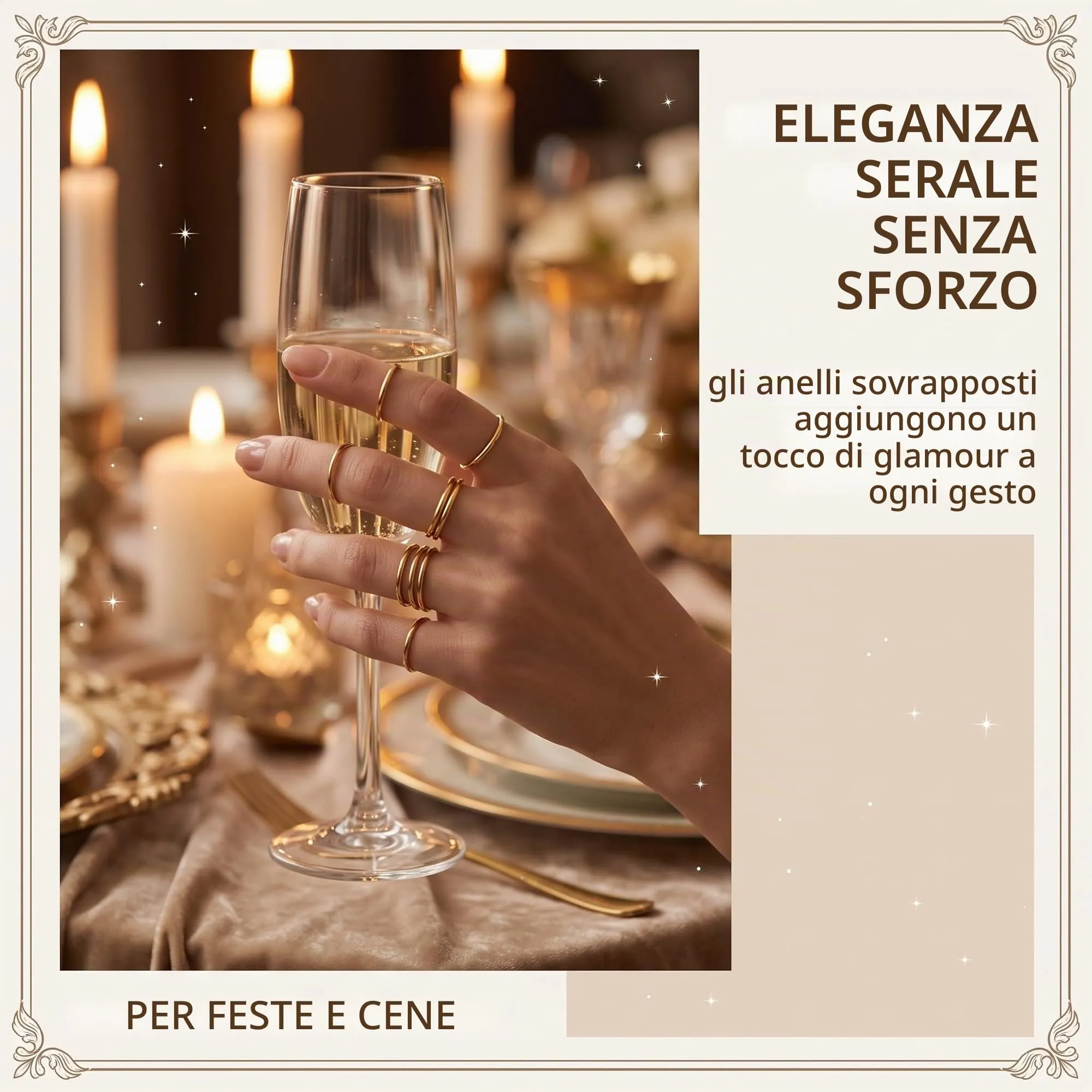 DBCEJF Set 12 Anelli Donna in Acciaio Inossidabile Oro, Fedine Sottili 1mm e 2mm Impilabili, Taglie 5-10 - immagine 3